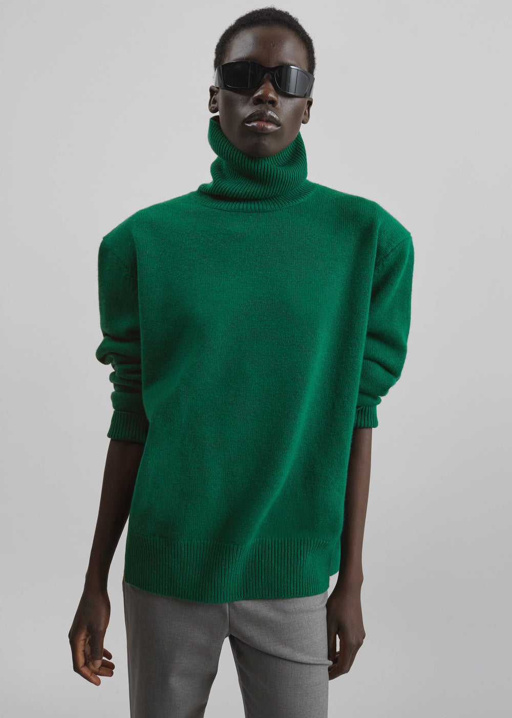 Gala Padded Knit Turtleneck - Forest Green - 1