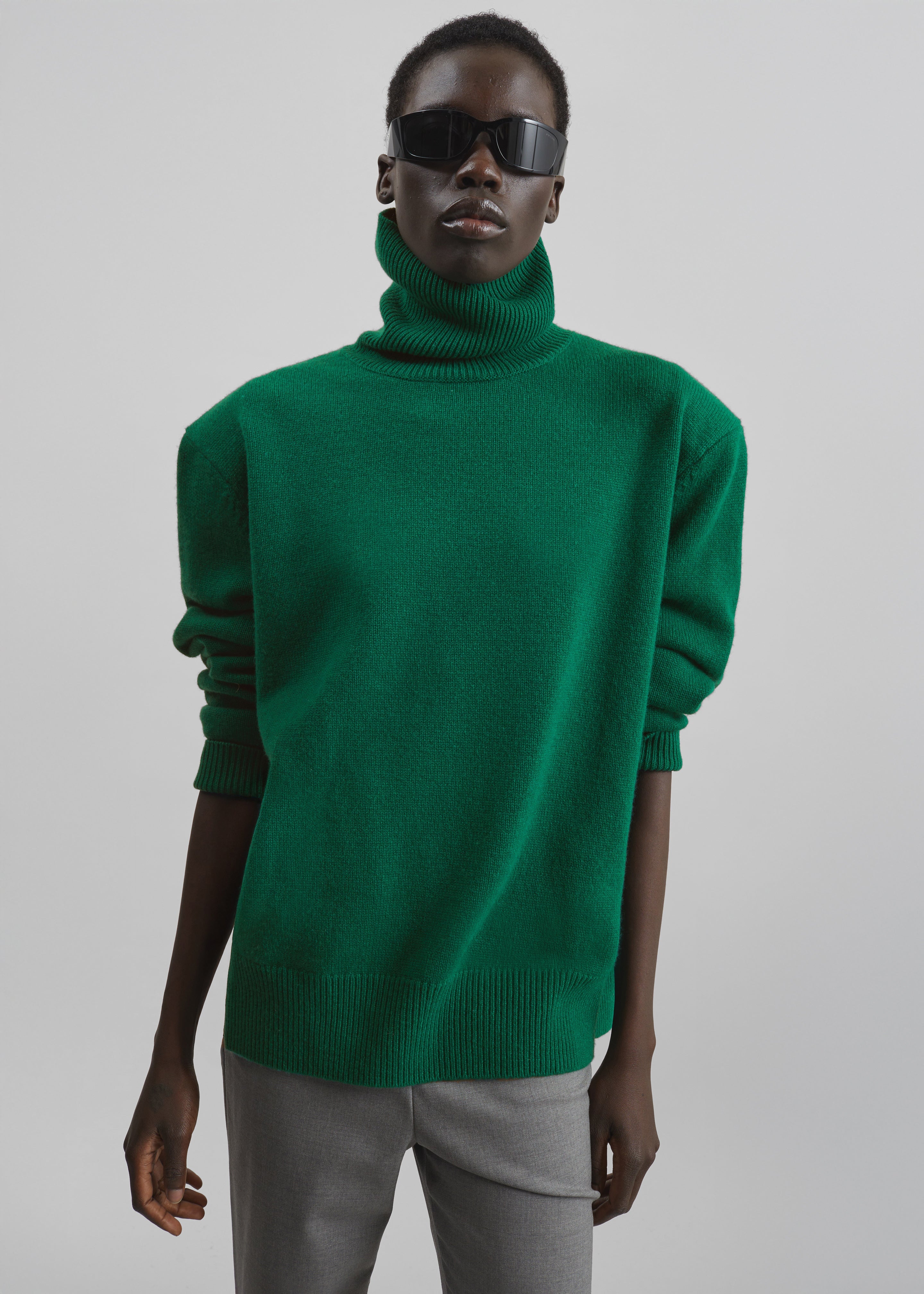 Gala Padded Knit Turtleneck - Forest Green - 2