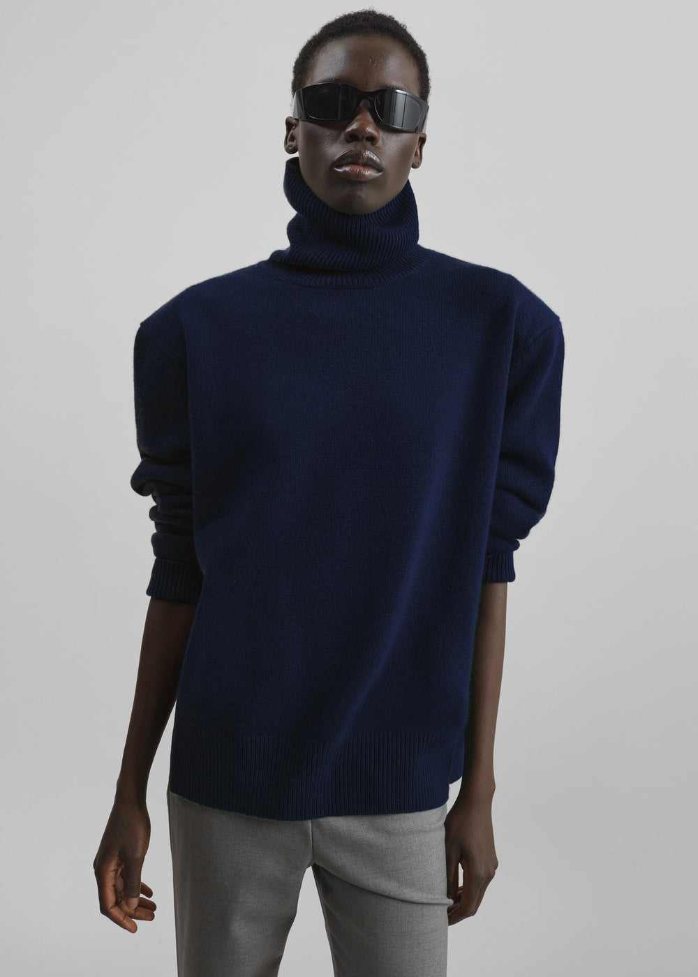 Gala Padded Knit Turtleneck - Navy