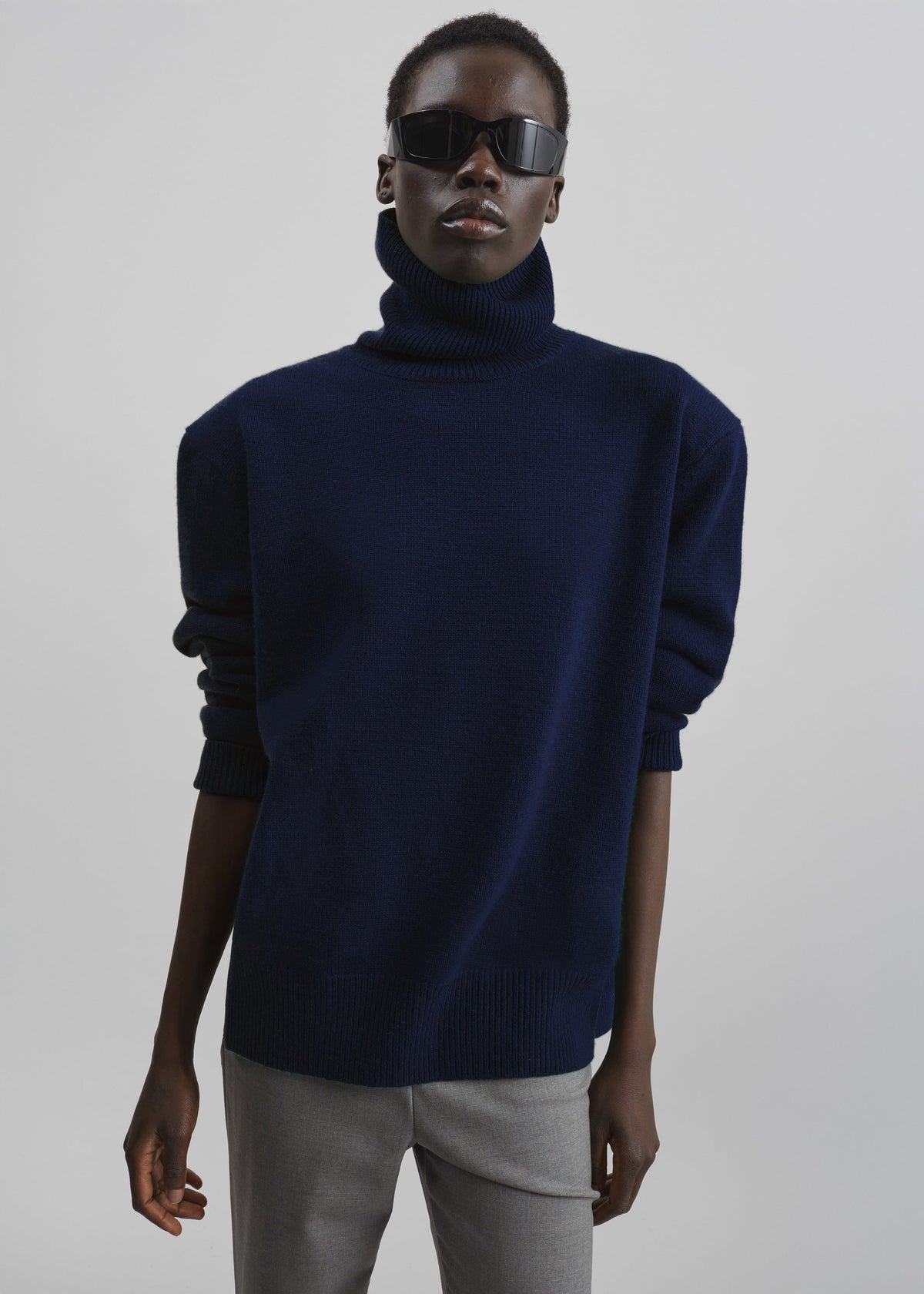 Gala Padded Knit Turtleneck - Navy