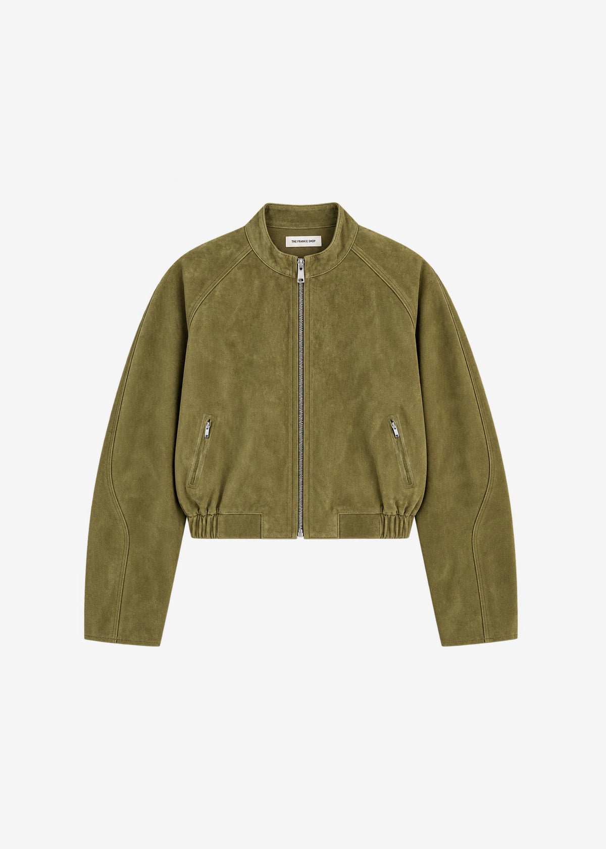 Galena Suede Bomber Jacket - Olive