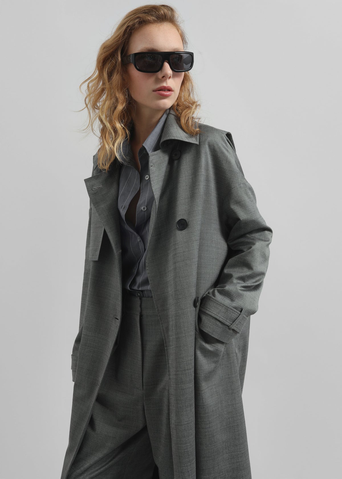 Galles Long Cape Trench - Grey Melange - 4