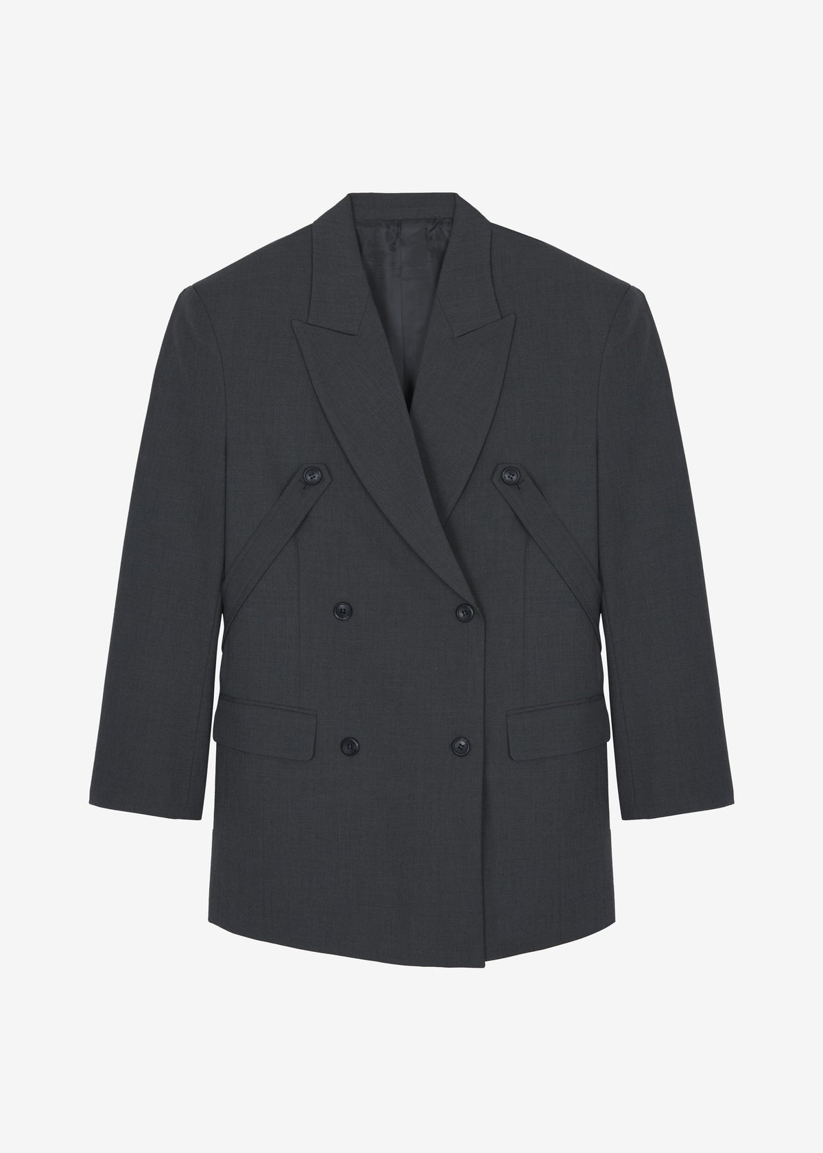 Gavle Double-Breasted Blazer - Dark Grey - 9