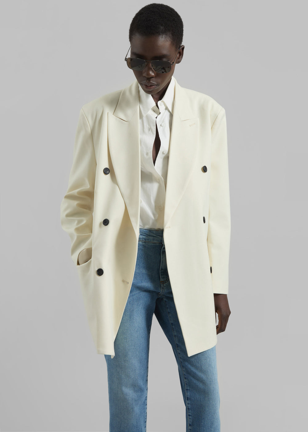 Gavle Double-Breasted Blazer - Ivory