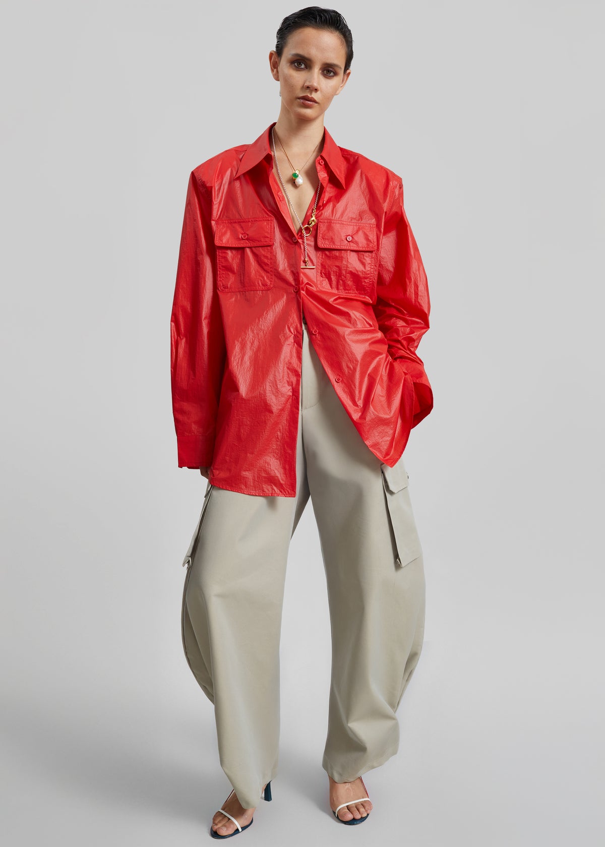 Geilo Barrel Leg Pants - Beige - 1