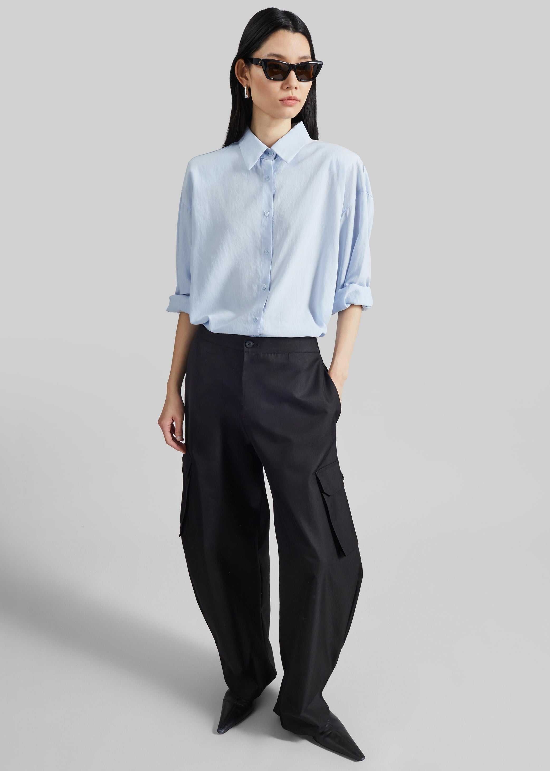 Shop the look image for Geilo Barrel Leg Pants - Black