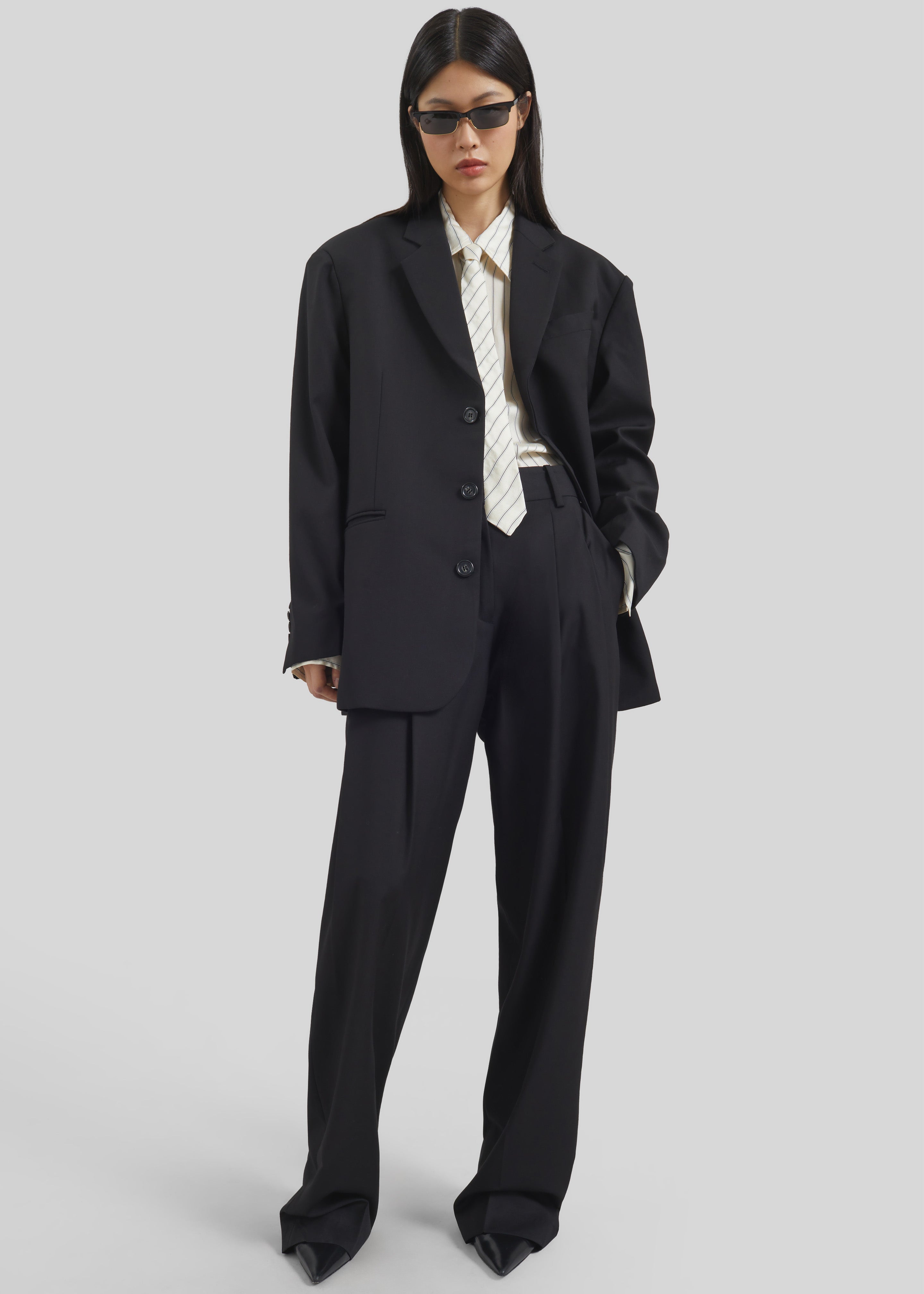 The Frankie Shop Blazer RRP ¥60,000 Gelso Oversized Blazer - Black – The Frankie Shop Europe