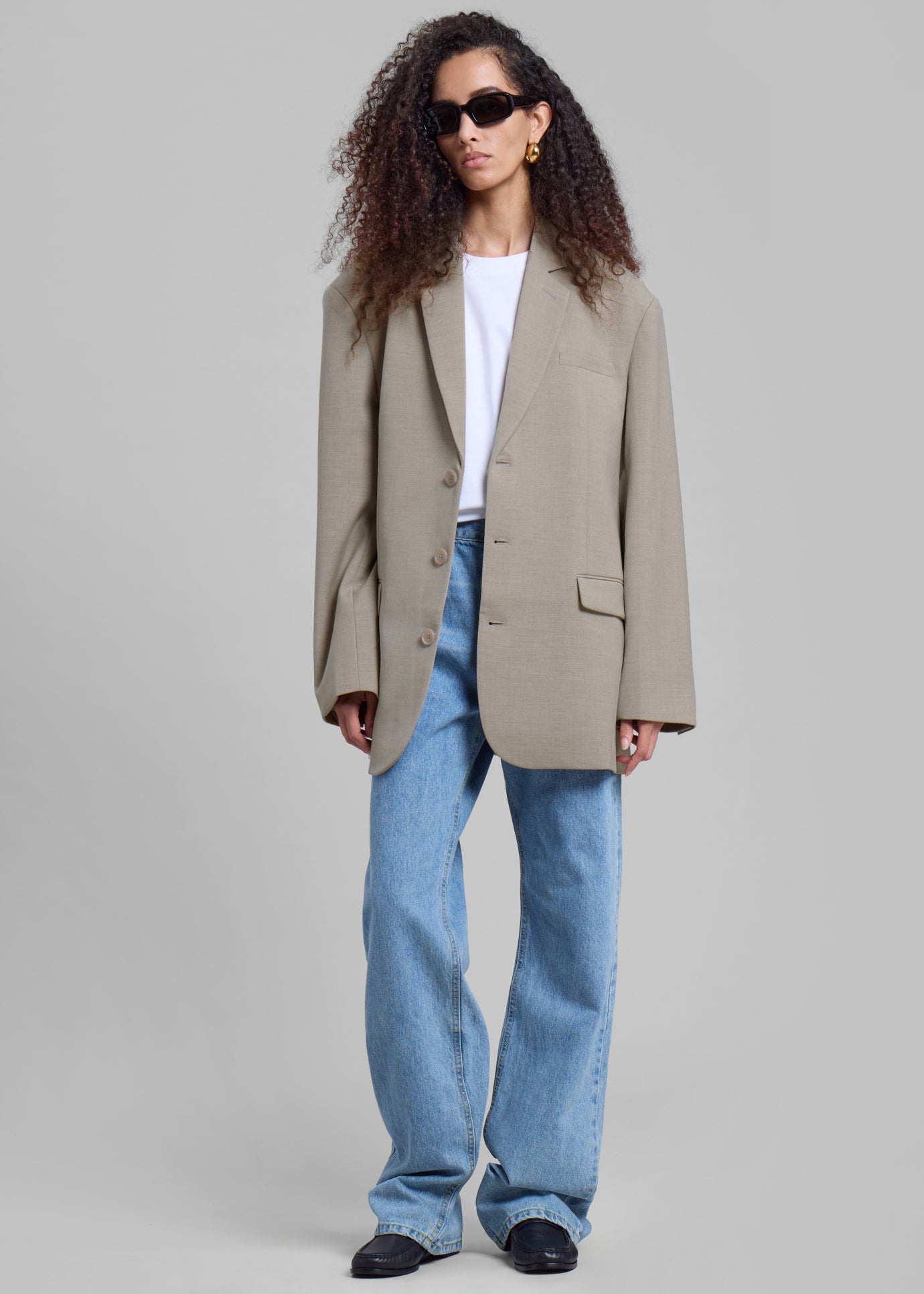 Gelso Oversized Blazer - Light Taupe Melange - 1