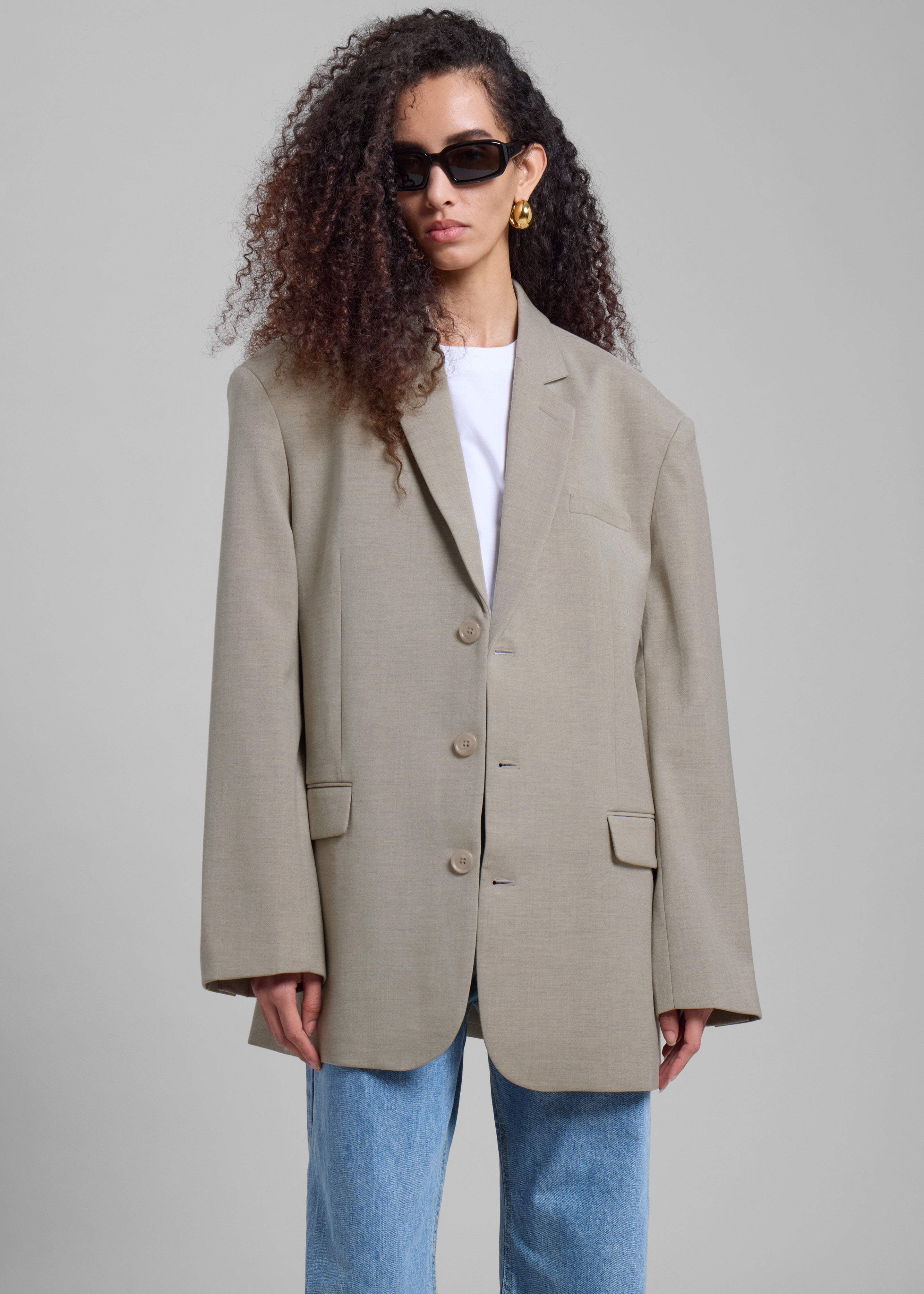 Gelso Oversized Blazer - Light Taupe Melange - 6