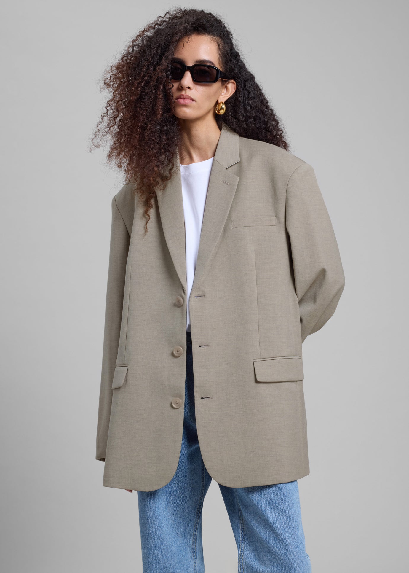 Gelso Oversized Blazer - Light Taupe Melange