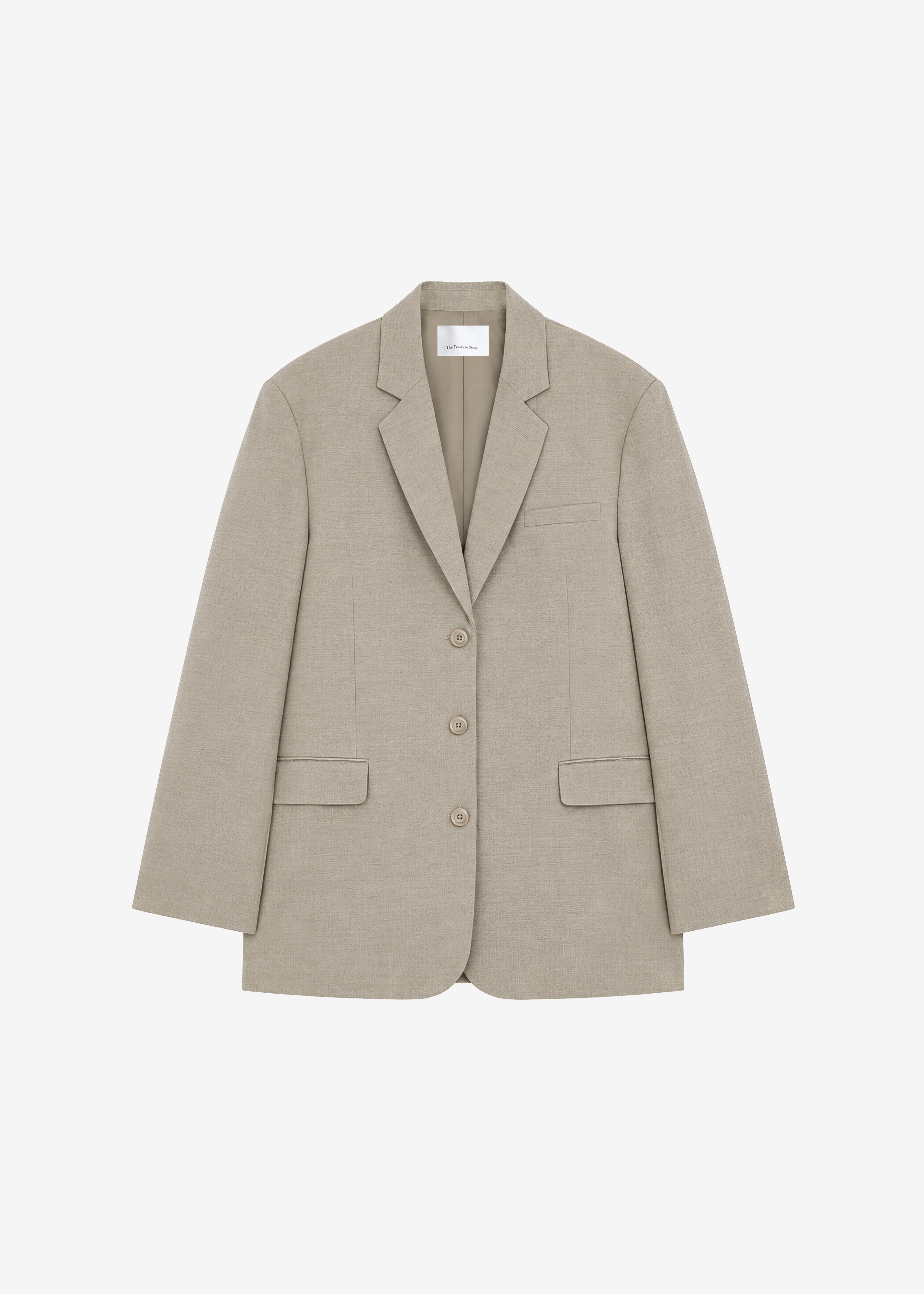 Gelso Oversized Blazer - Light Taupe Melange - 13