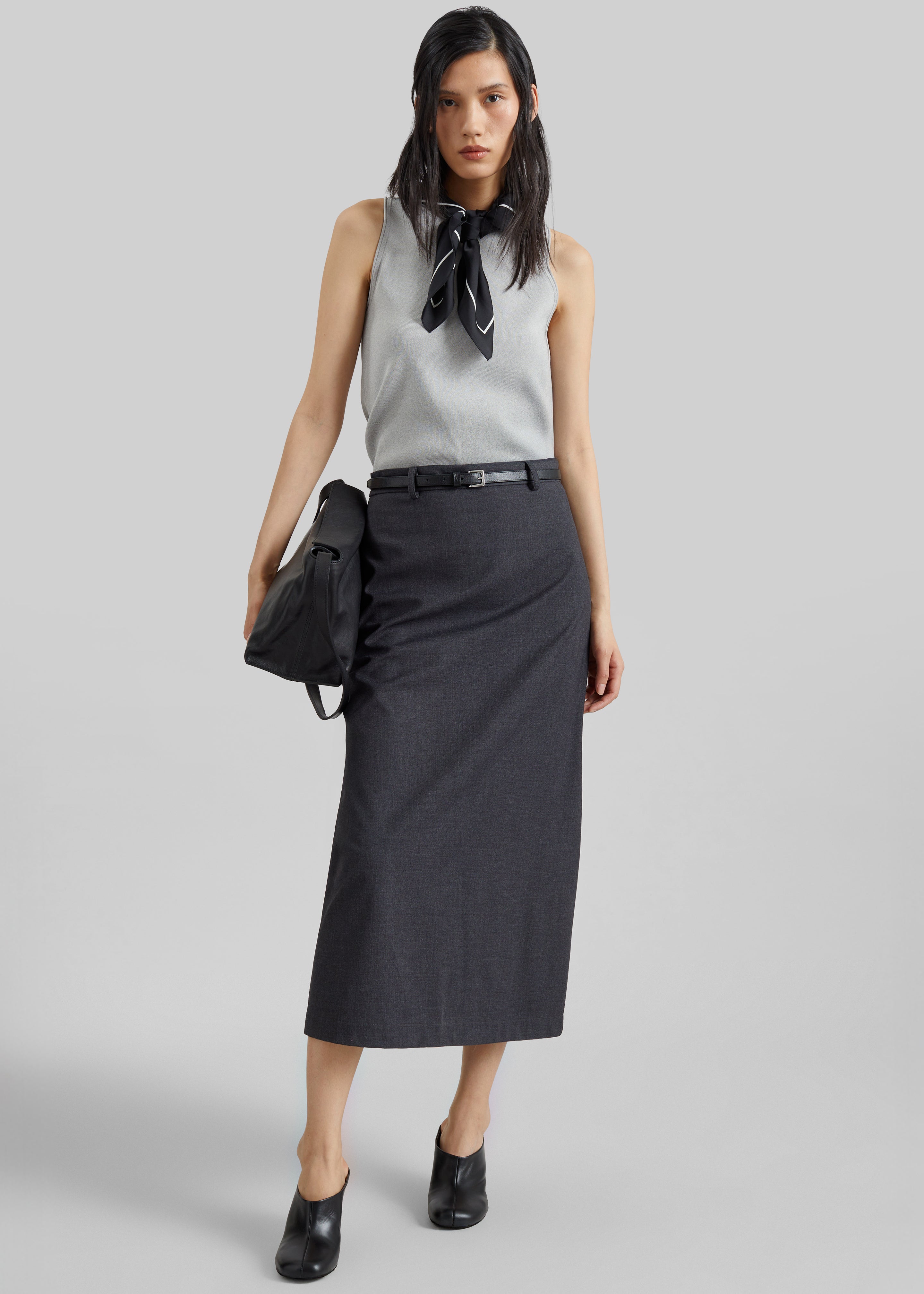 Gema Pencil Skirt - Dark Grey Melange – The Frankie Shop Europe