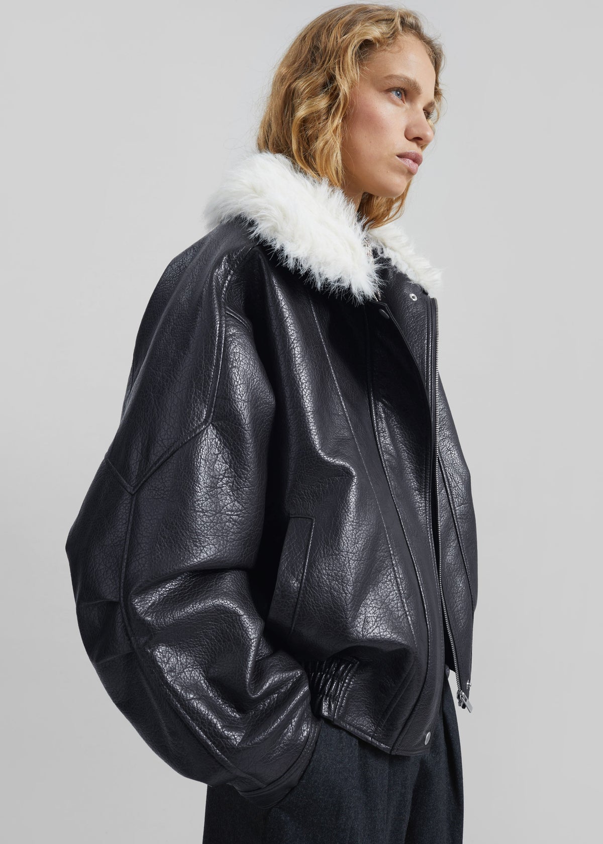 Gemonio Faux Leather Jacket - Black - 8