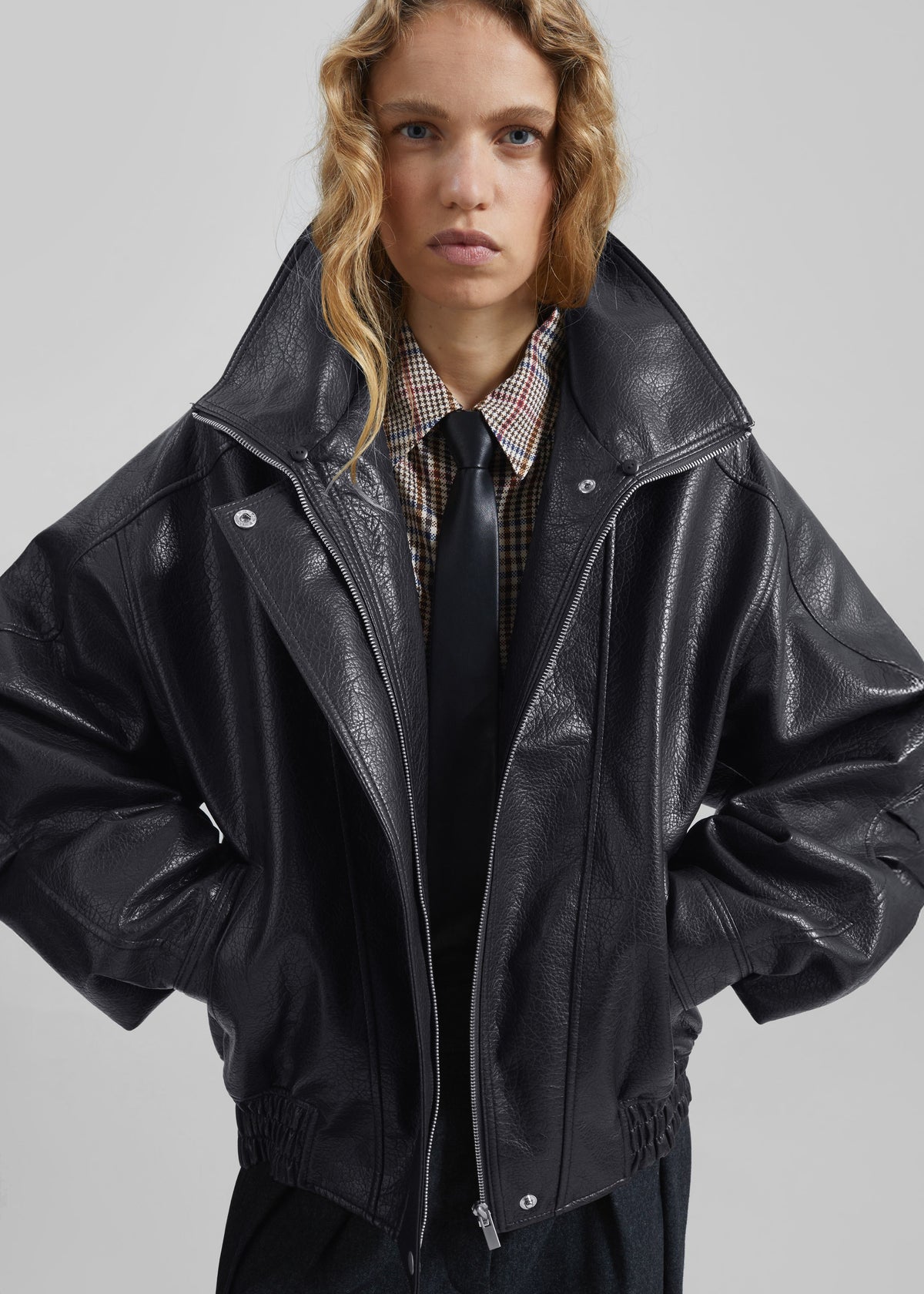 Gemonio Faux Leather Jacket - Black - 9