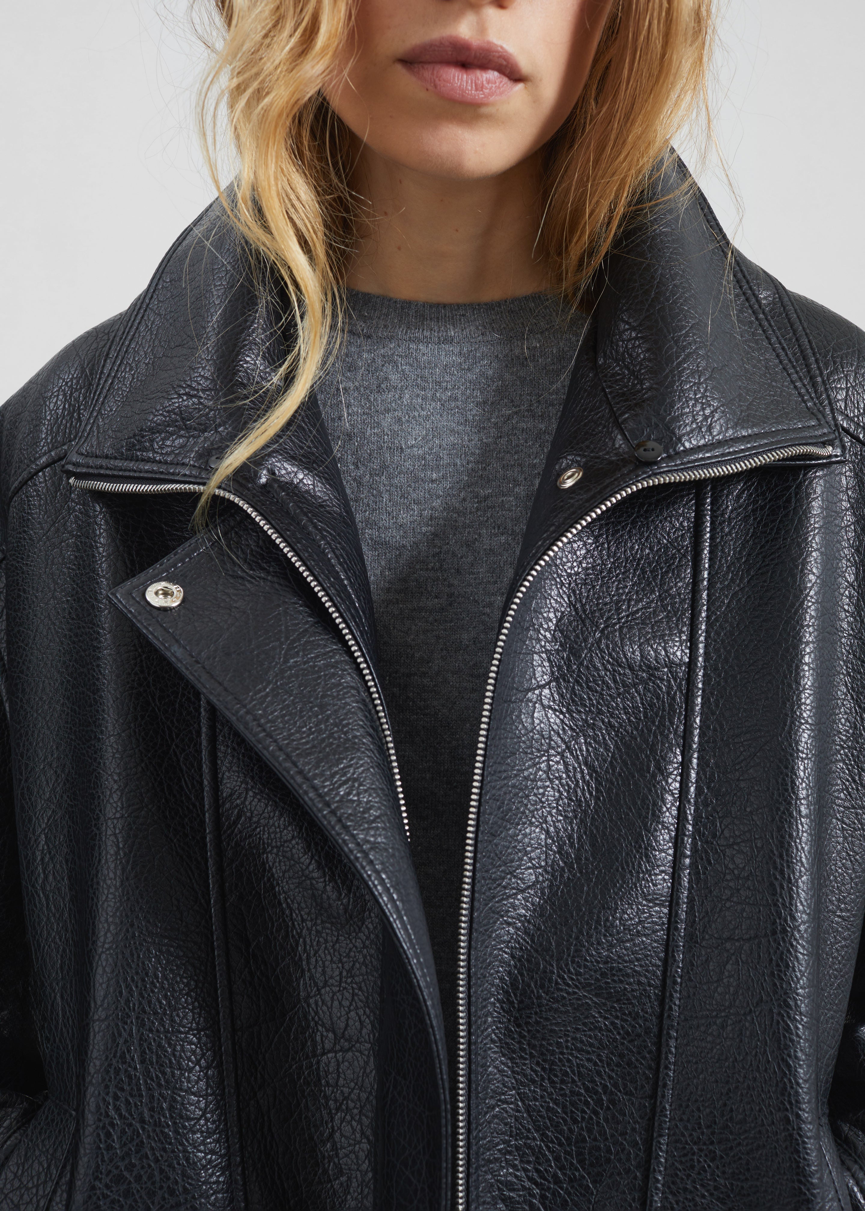 Gemonio Faux Leather Jacket - Black - 7