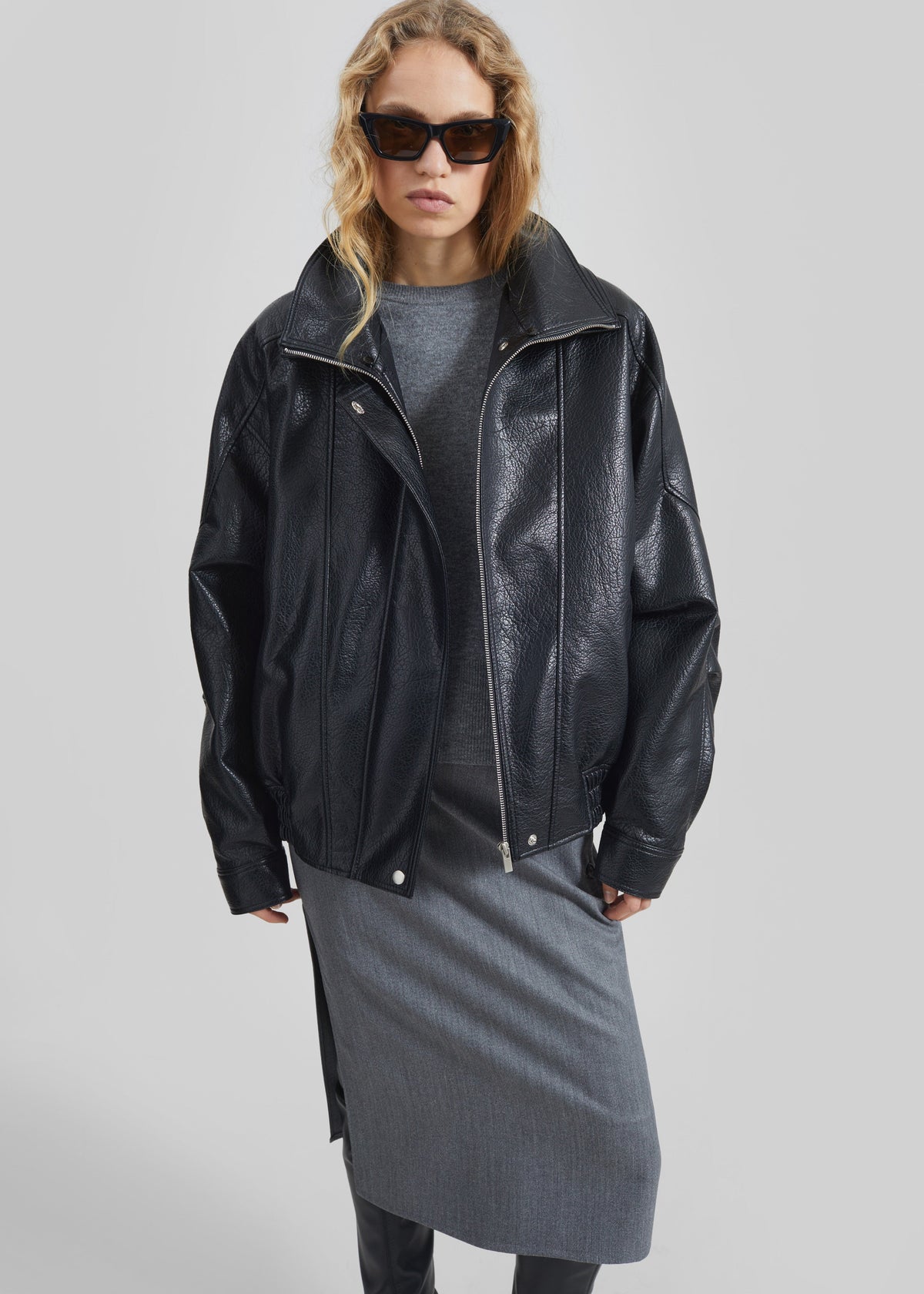 Gemonio Faux Leather Jacket - Black - 4