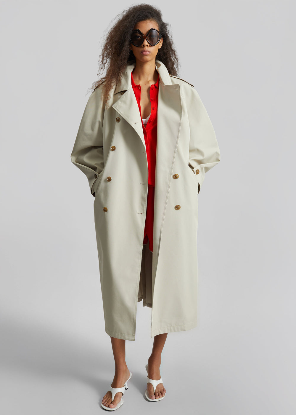 Genoa Padded Trench Coat - Beige - 1