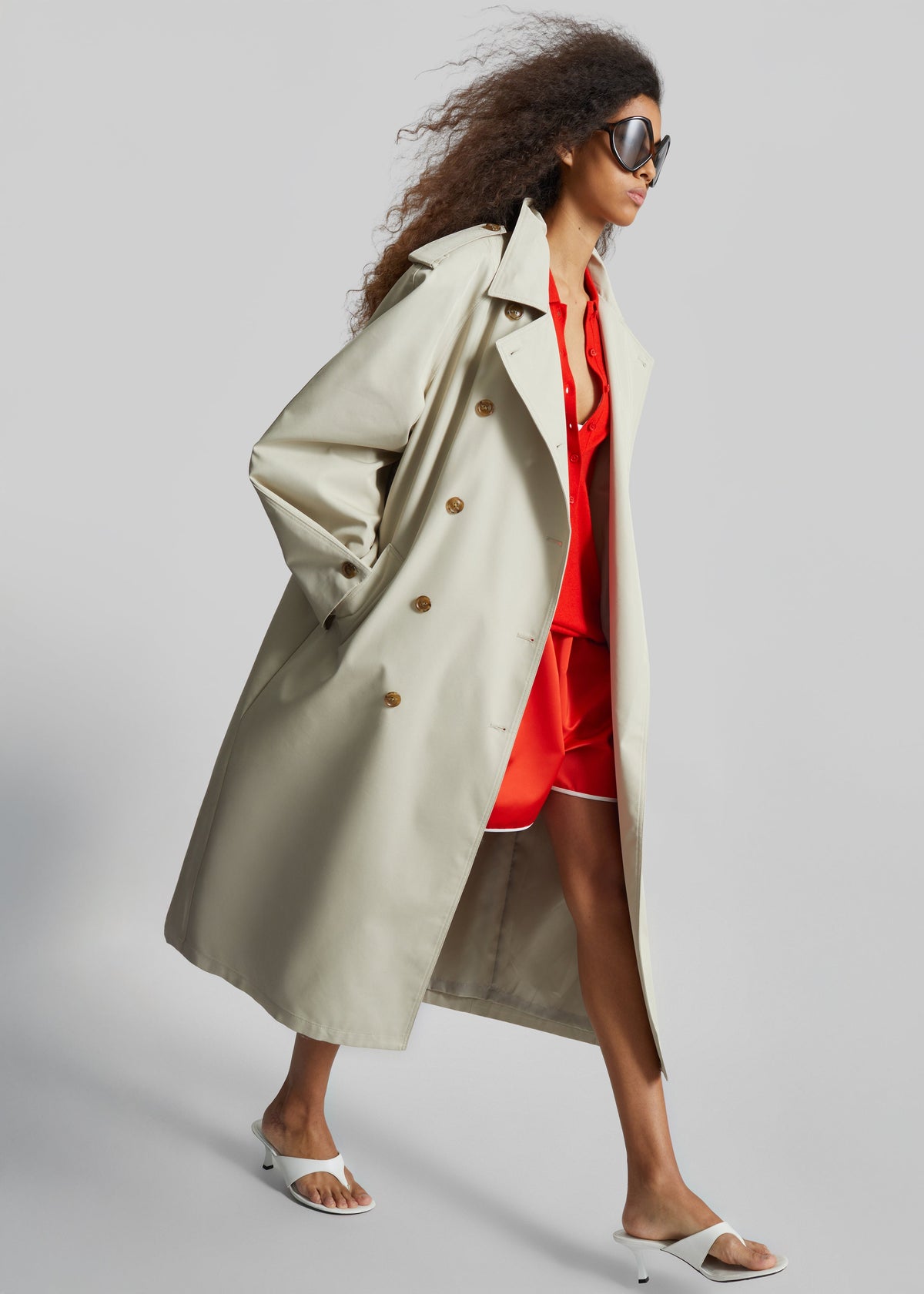 Genoa Padded Trench Coat - Beige - 3