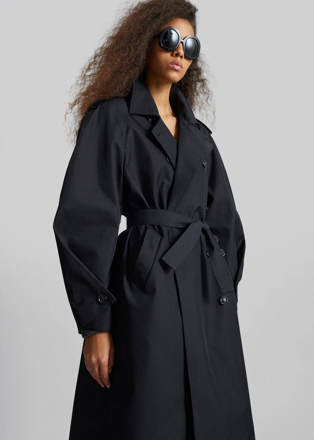Genoa Padded Trench Coat - Black - 1