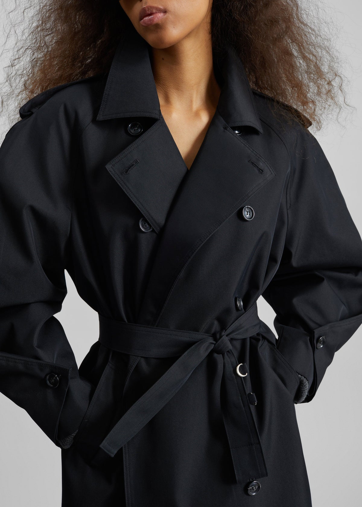 Genoa Padded Trench Coat - Black - 3