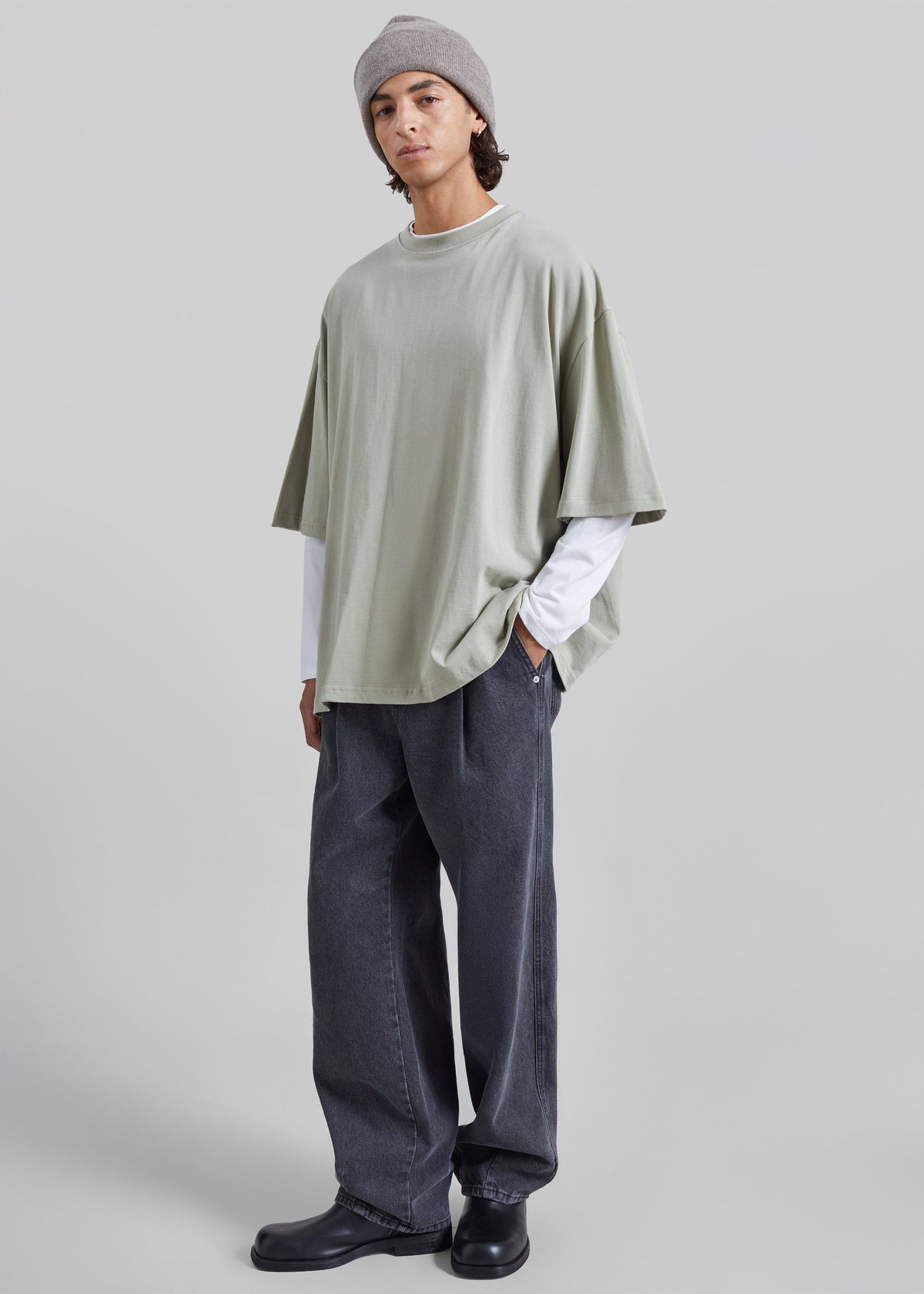 Jeans Germain con pieghe - Grigio slavato