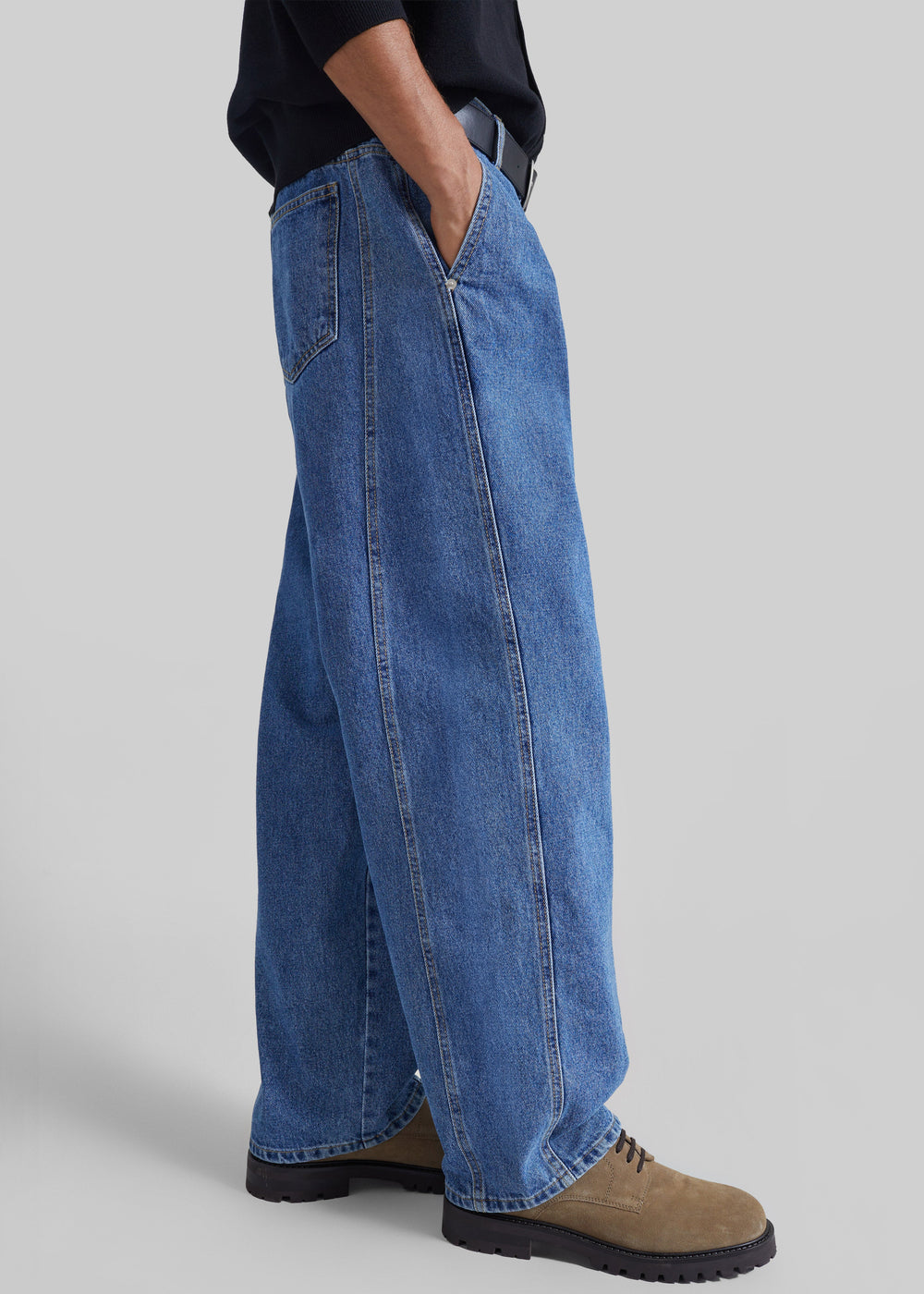 Germain  Pleated Jeans - Medium Wash - 1