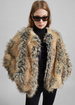 Bomber Gina en fausse fourrure - Mix beige