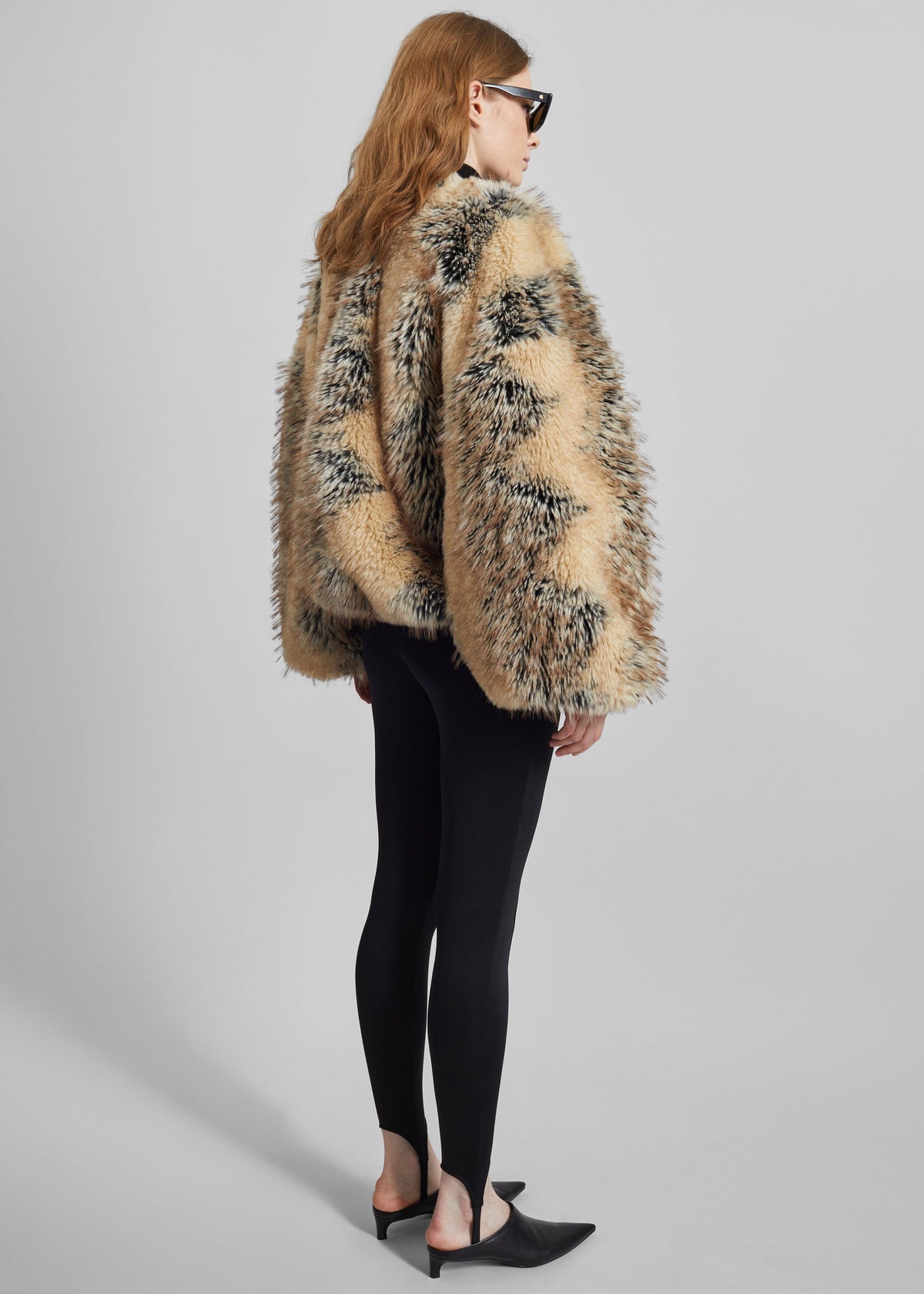 Bomber Gina en fausse fourrure - Mix beige