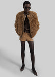 Gina Fur Bomber Jacket - Camel