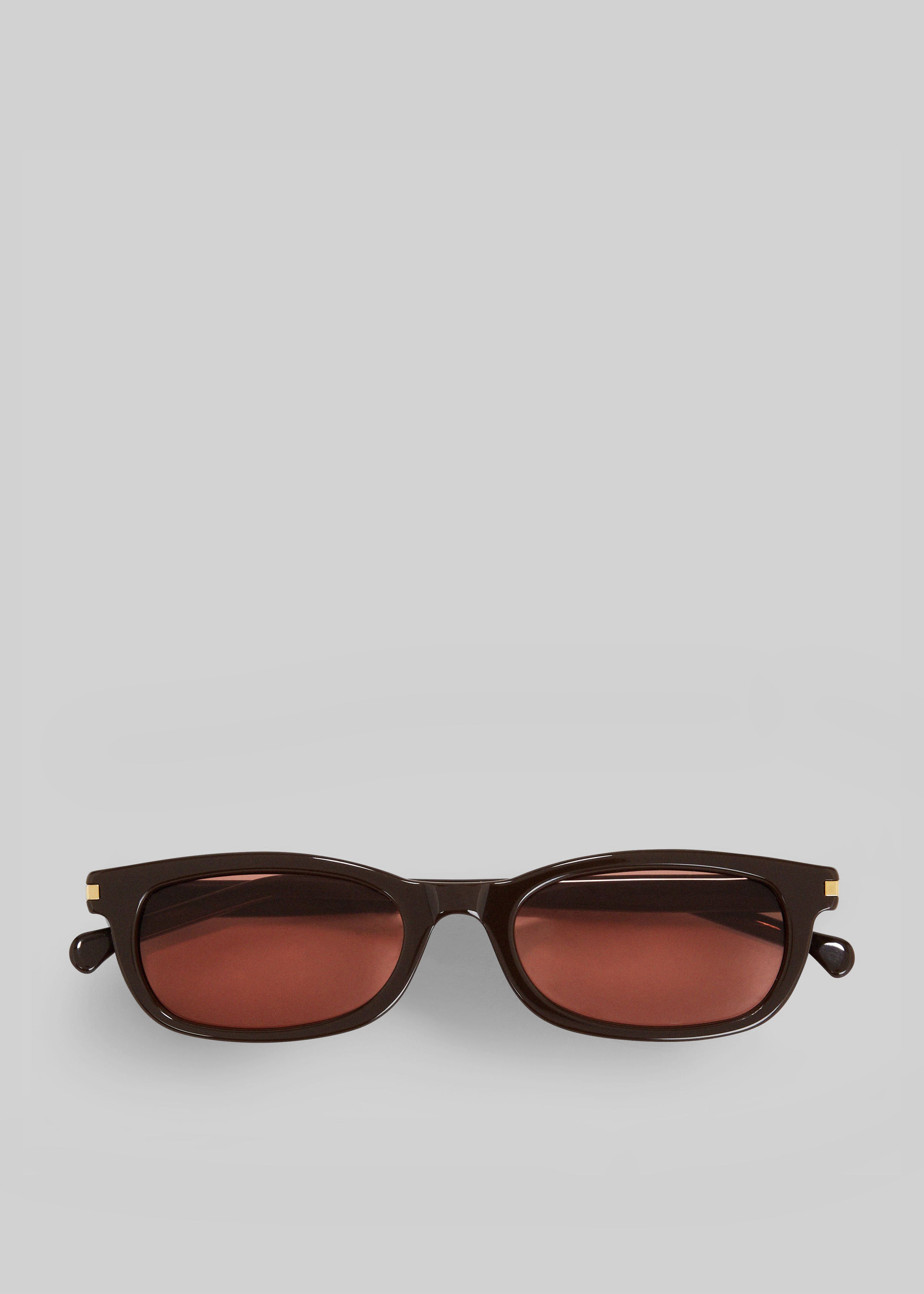 Gince Goods Danny Small Sunglasses - Chocolate Brown/Burgundy - 1