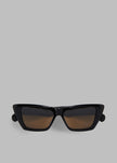 Gince Goods Mac Cat Eye Sunglasses - Black/Gradient Brown