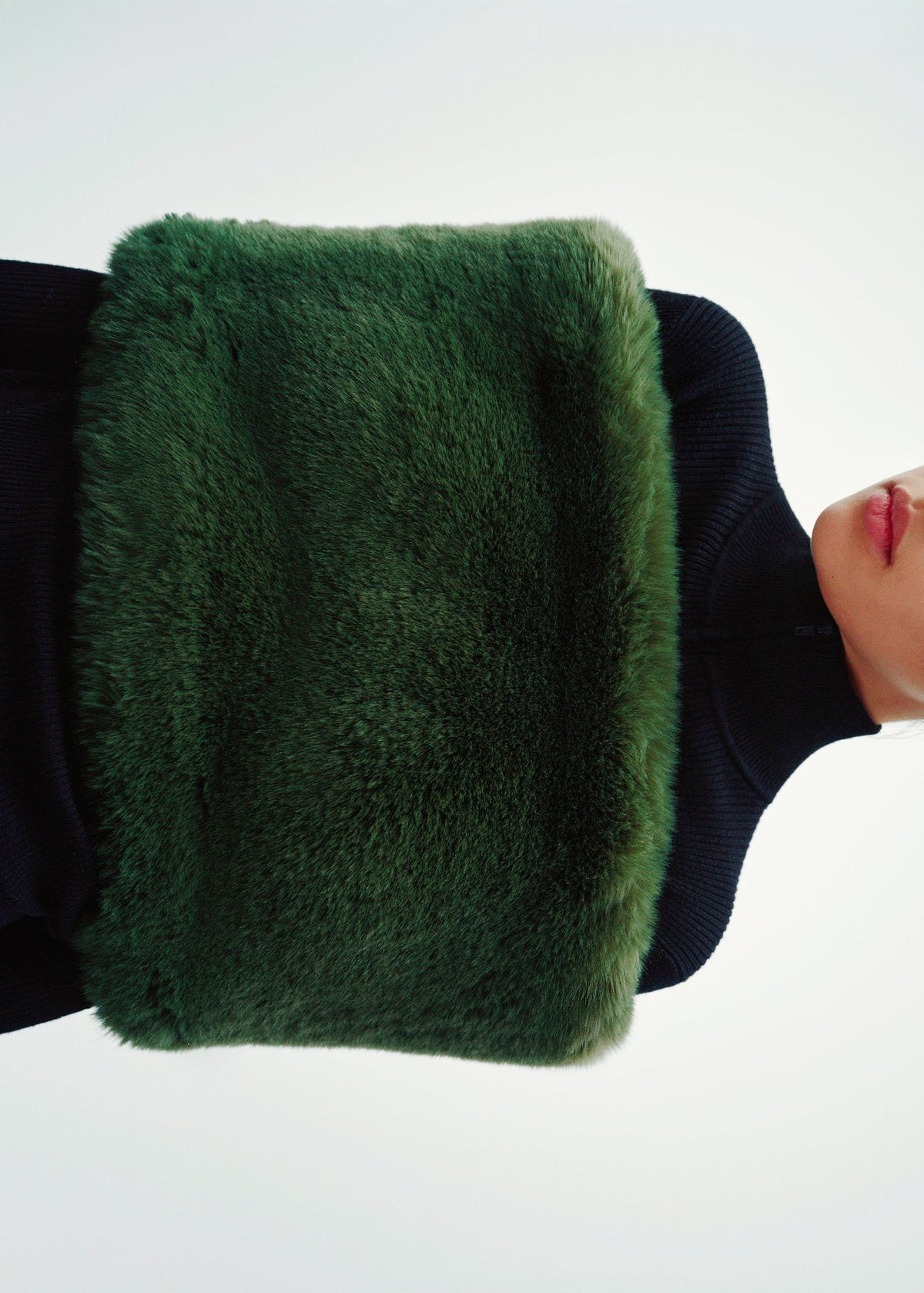 Ginevra Faux Fur Snood - Moss Green - 5