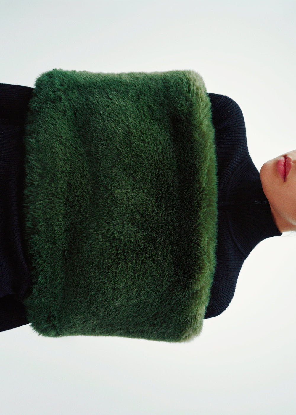 Ginevra Faux Fur Snood - Moss Green Melange
