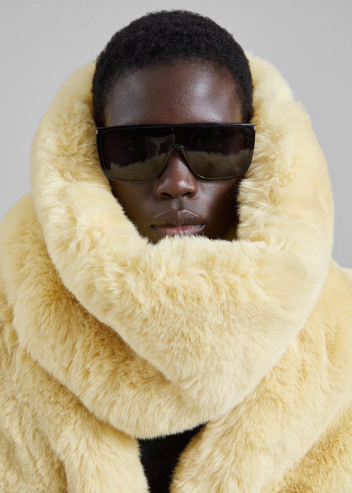 Ginevra Faux Fur Snood - Pale Yellow - 1