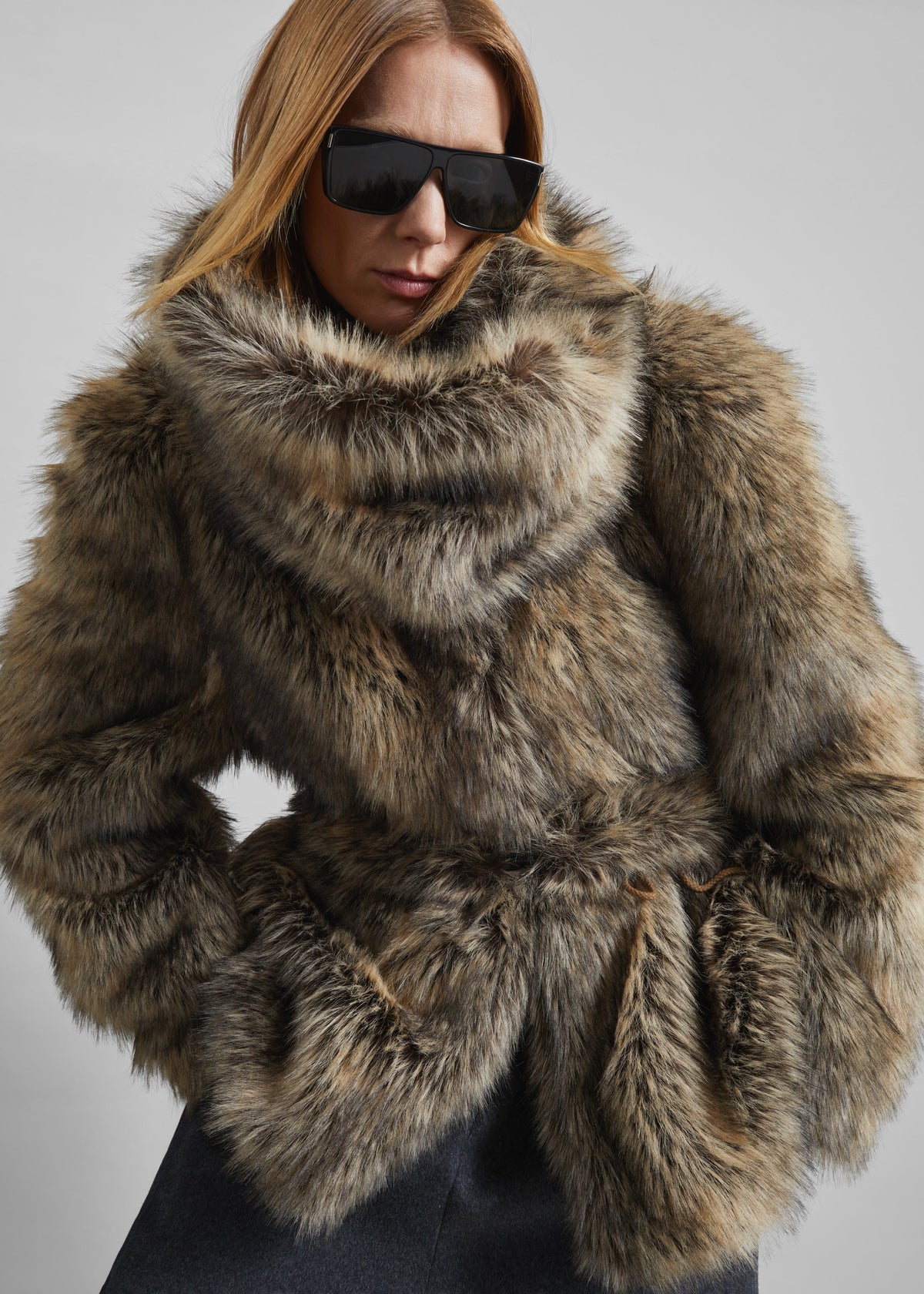 Ginevra Faux Fur Snood - Beige Melange
