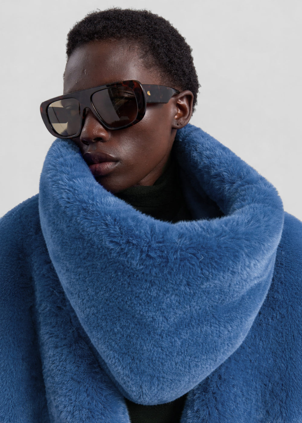 Ginevra Faux Fur Snood - Blue