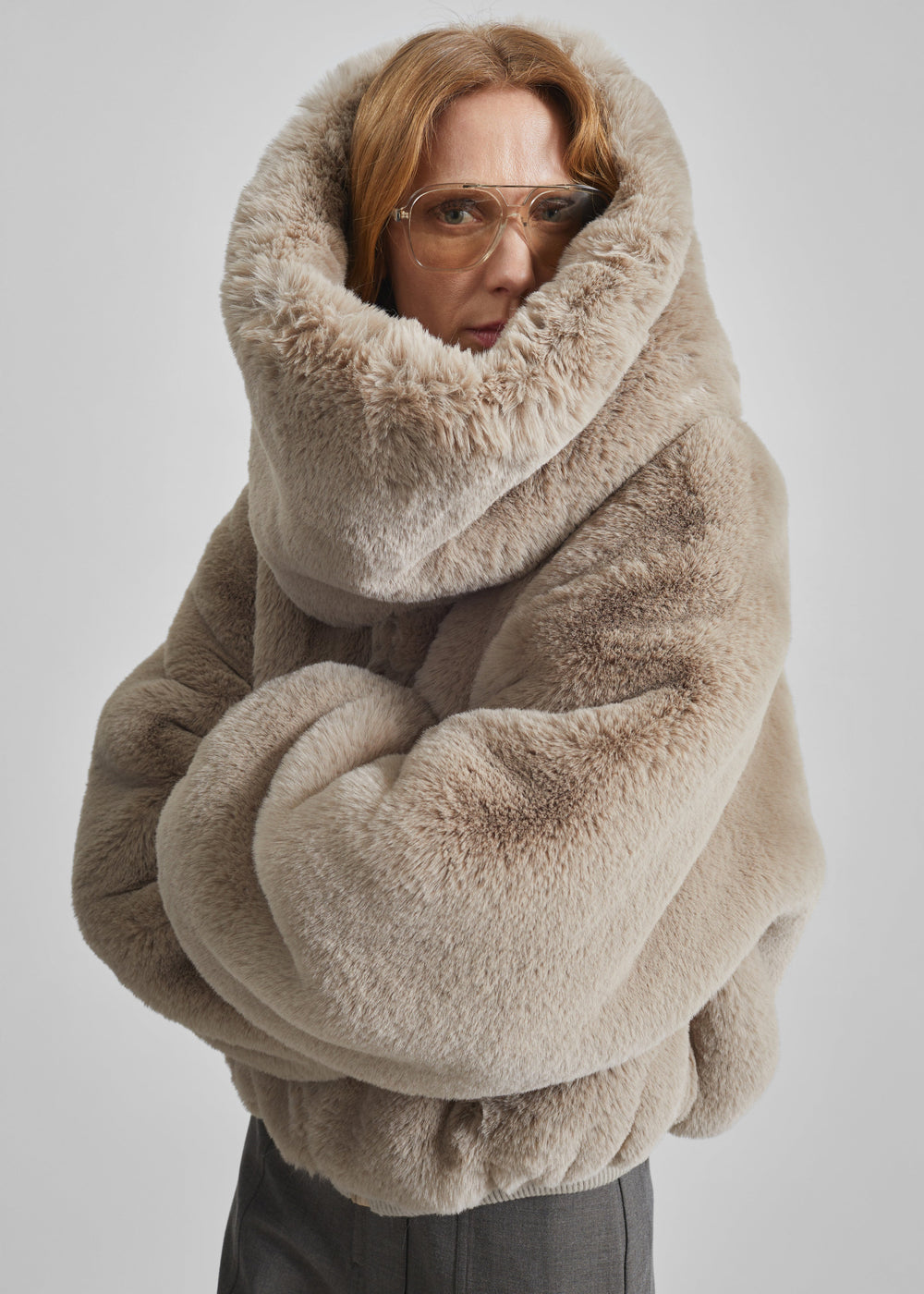 Ginevra Faux Fur Snood - Light Taupe