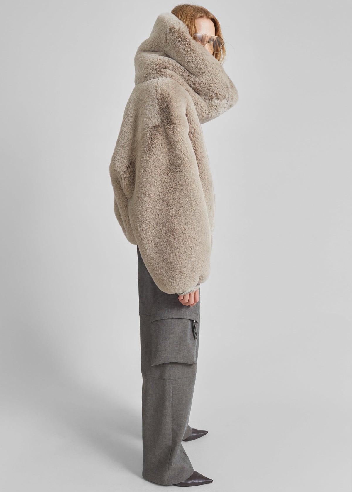 Ginevra Faux Fur Snood - Light Taupe - 3