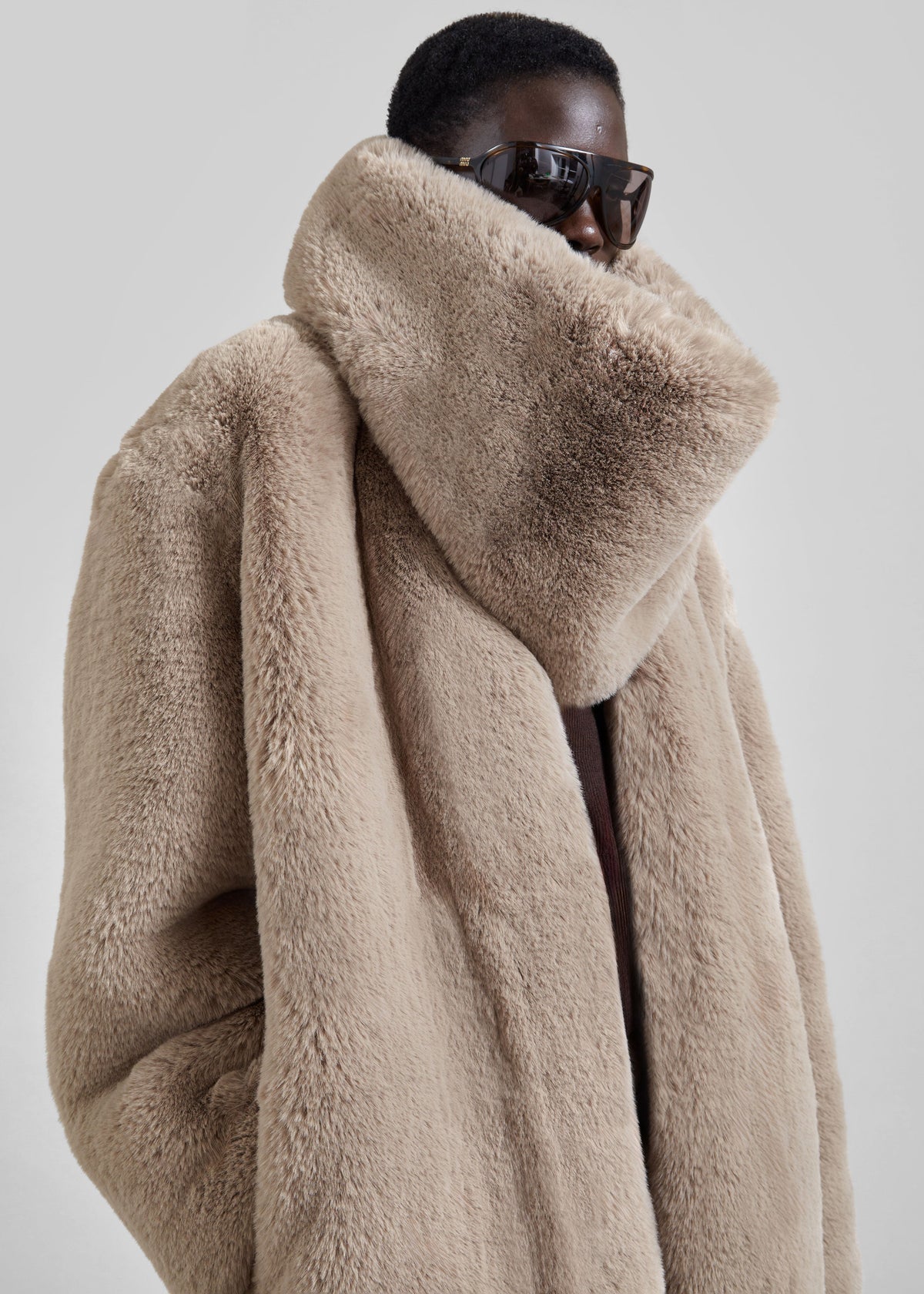 Snood Ginevra en fausse fourrure - Taupe clair