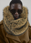 Ginevra Faux Fur Snood - Moss Green Melange