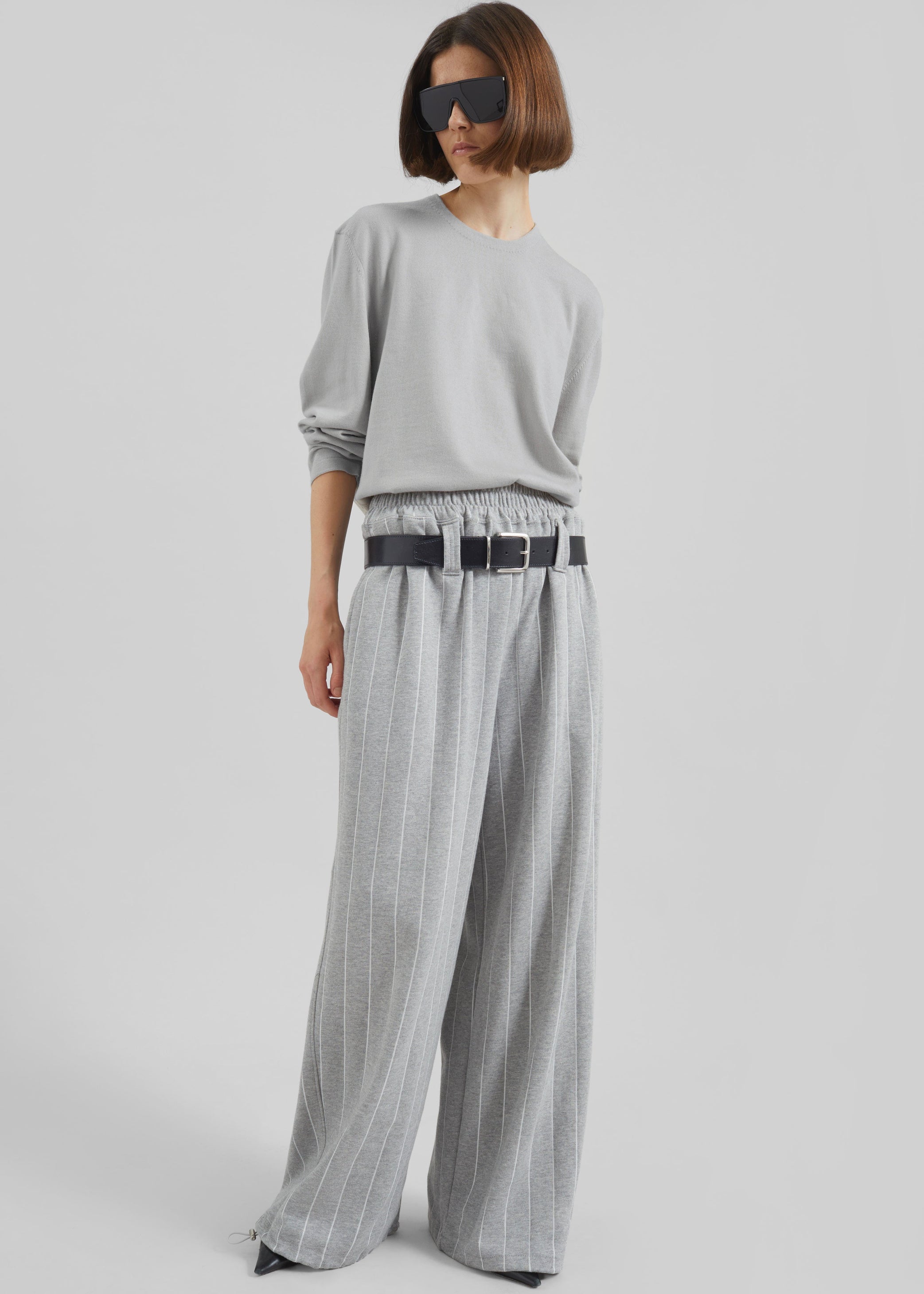 Shop the look image for Gisby Striped Joggers - Grey