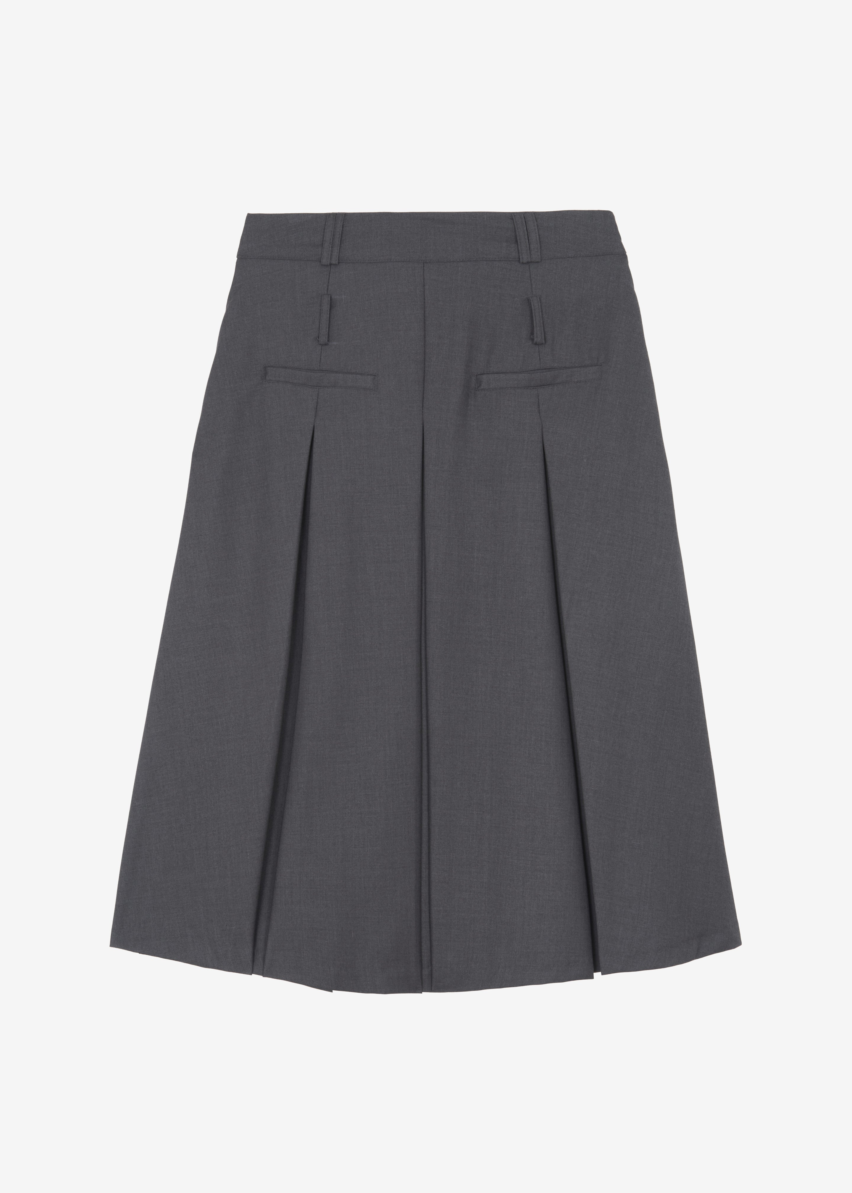 Gisele Pleated Midi Skirt Grey