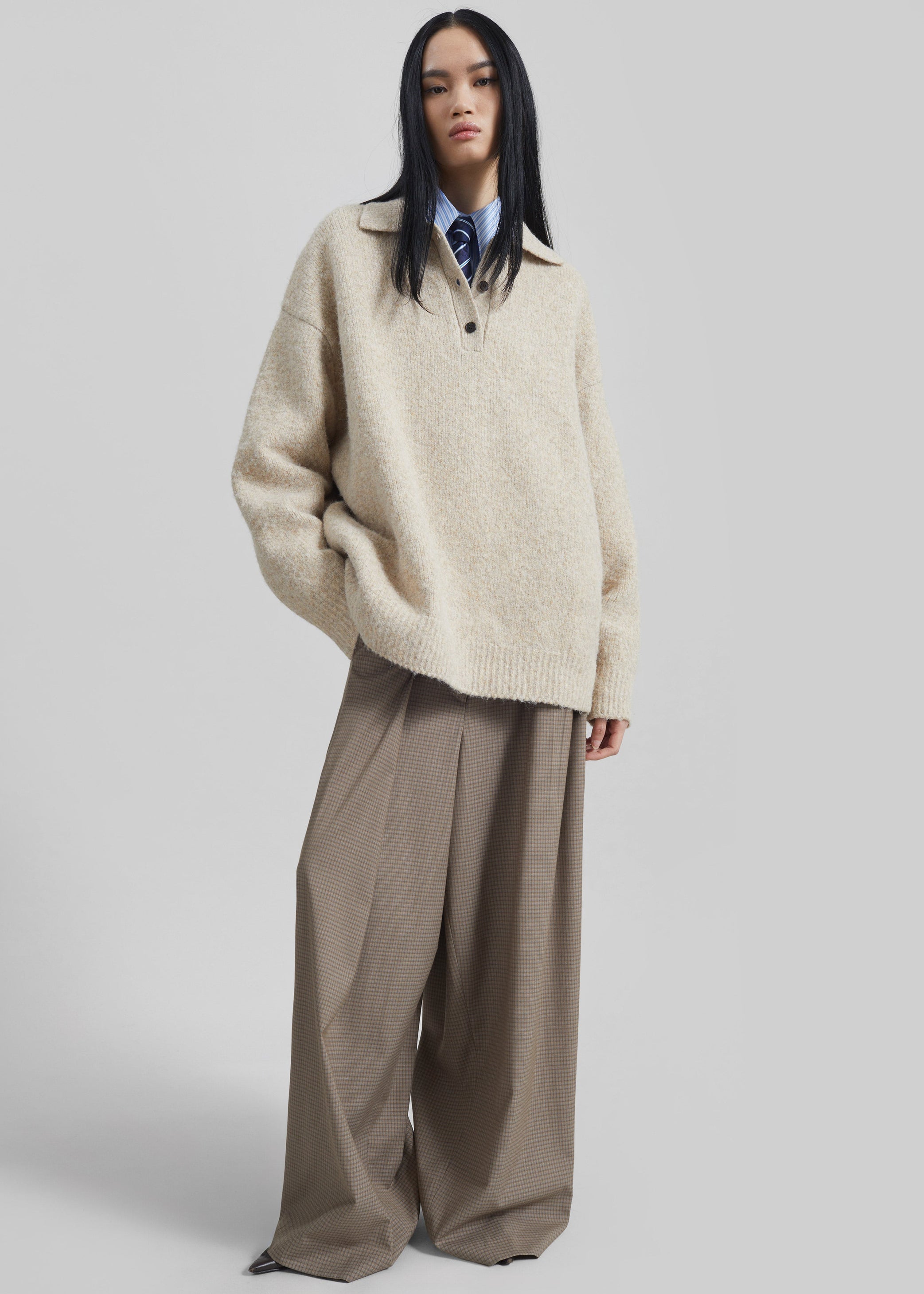 Shop the look image for Dienne Polo Sweater - Beige