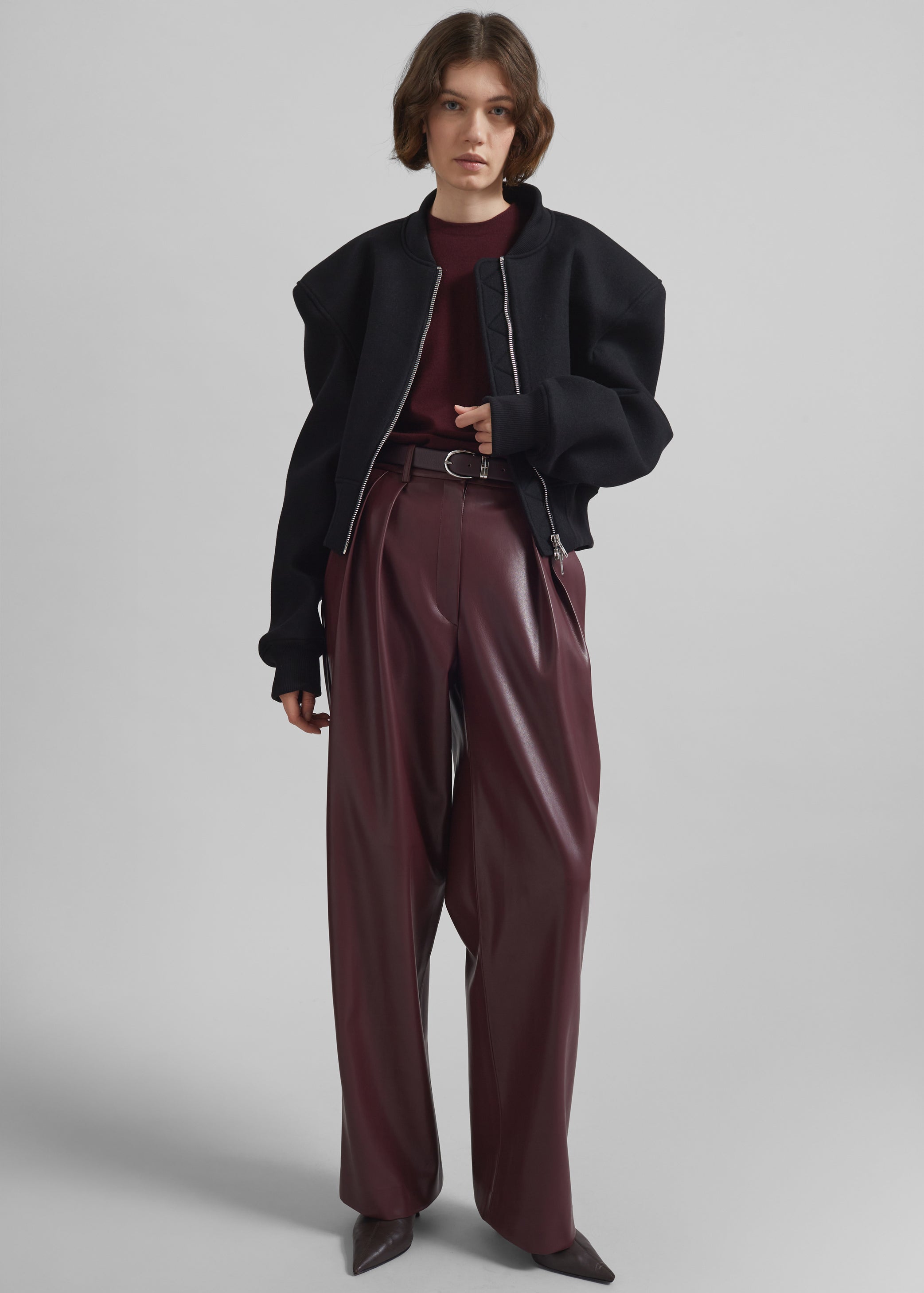 Shop the look image for Glane Padded Wool Bomber Jacket - Black