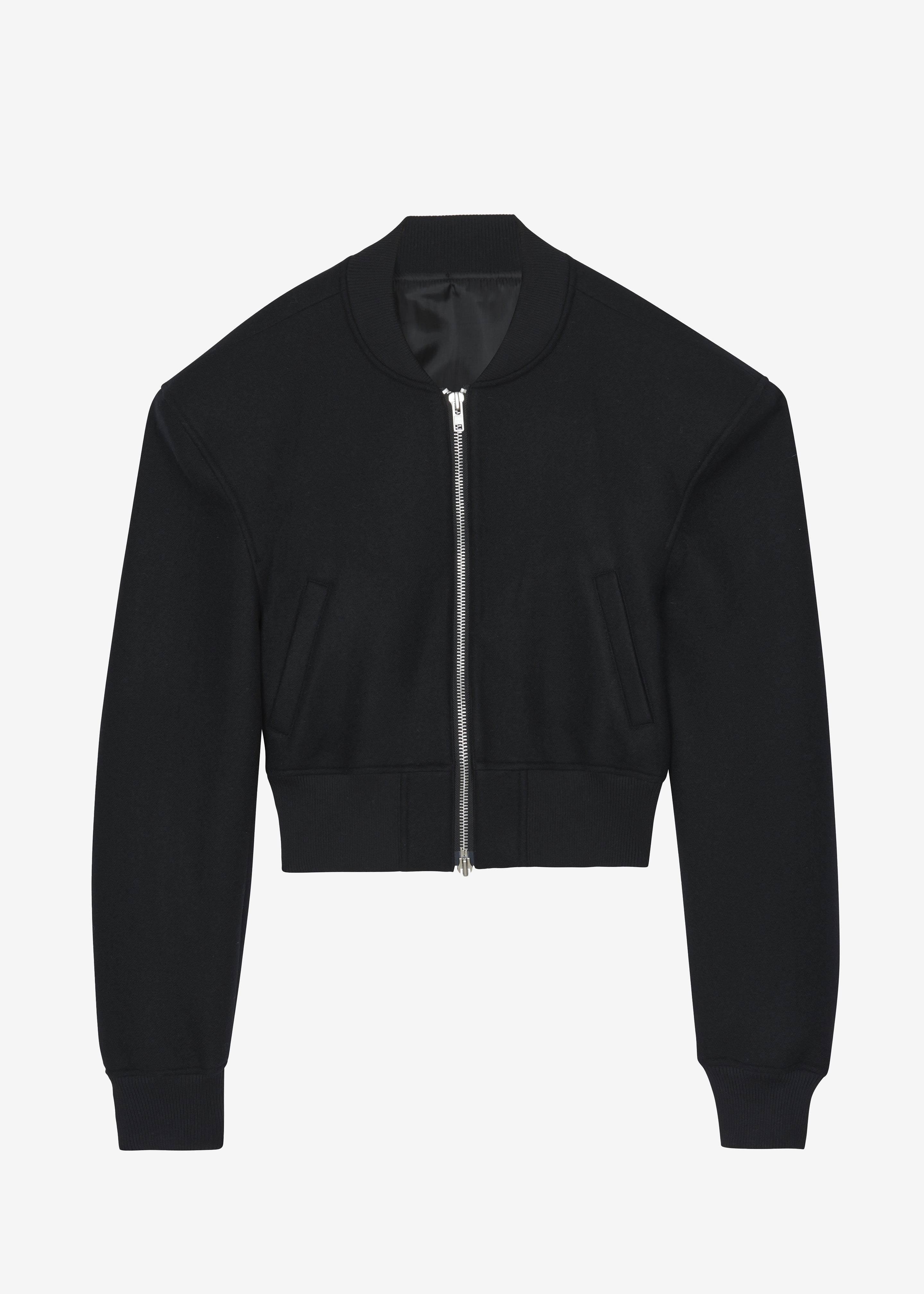 Glane Padded Wool Bomber Jacket - Black - 8