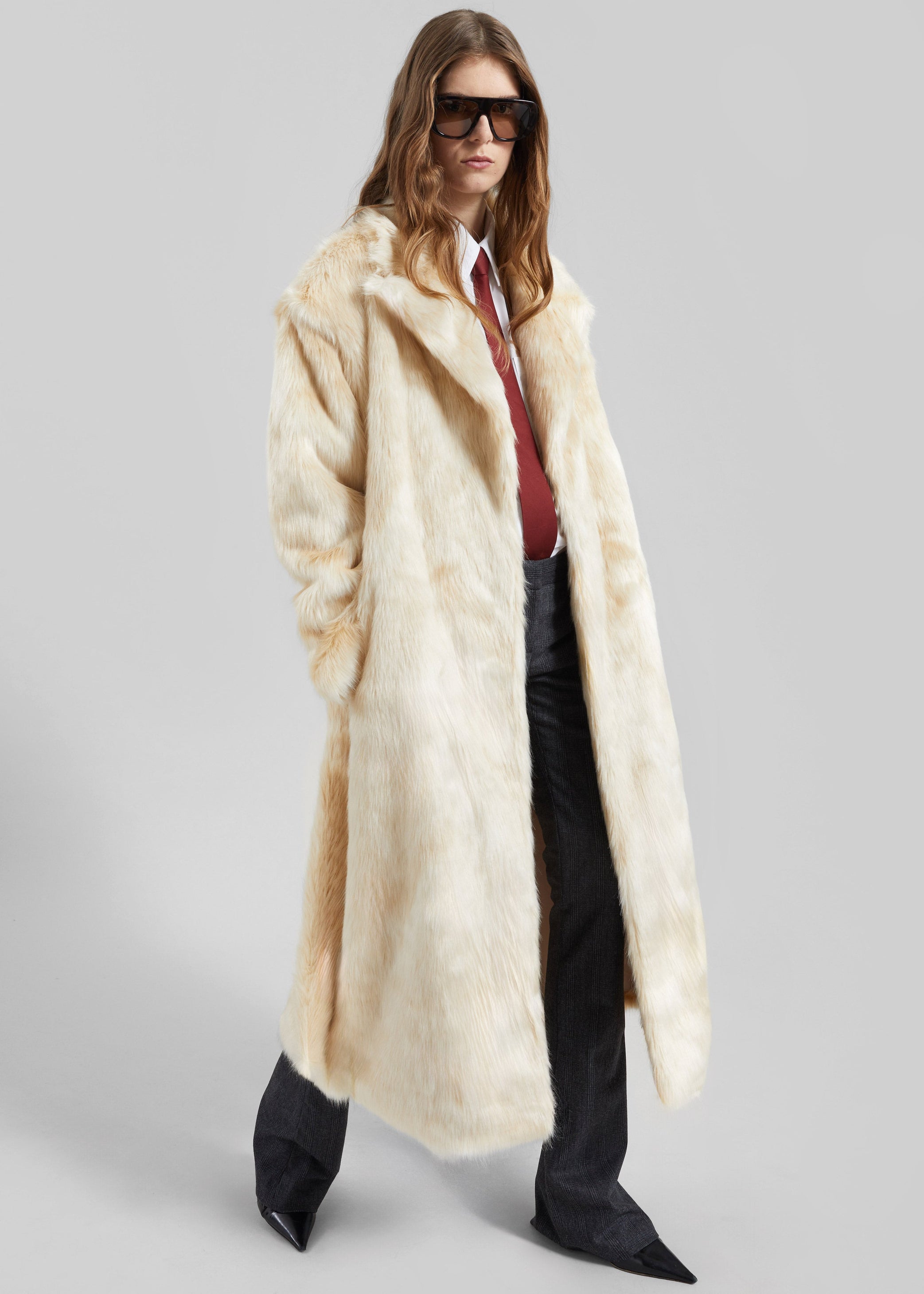 Shop the look image for Gordona Faux Fur Coat - Cream