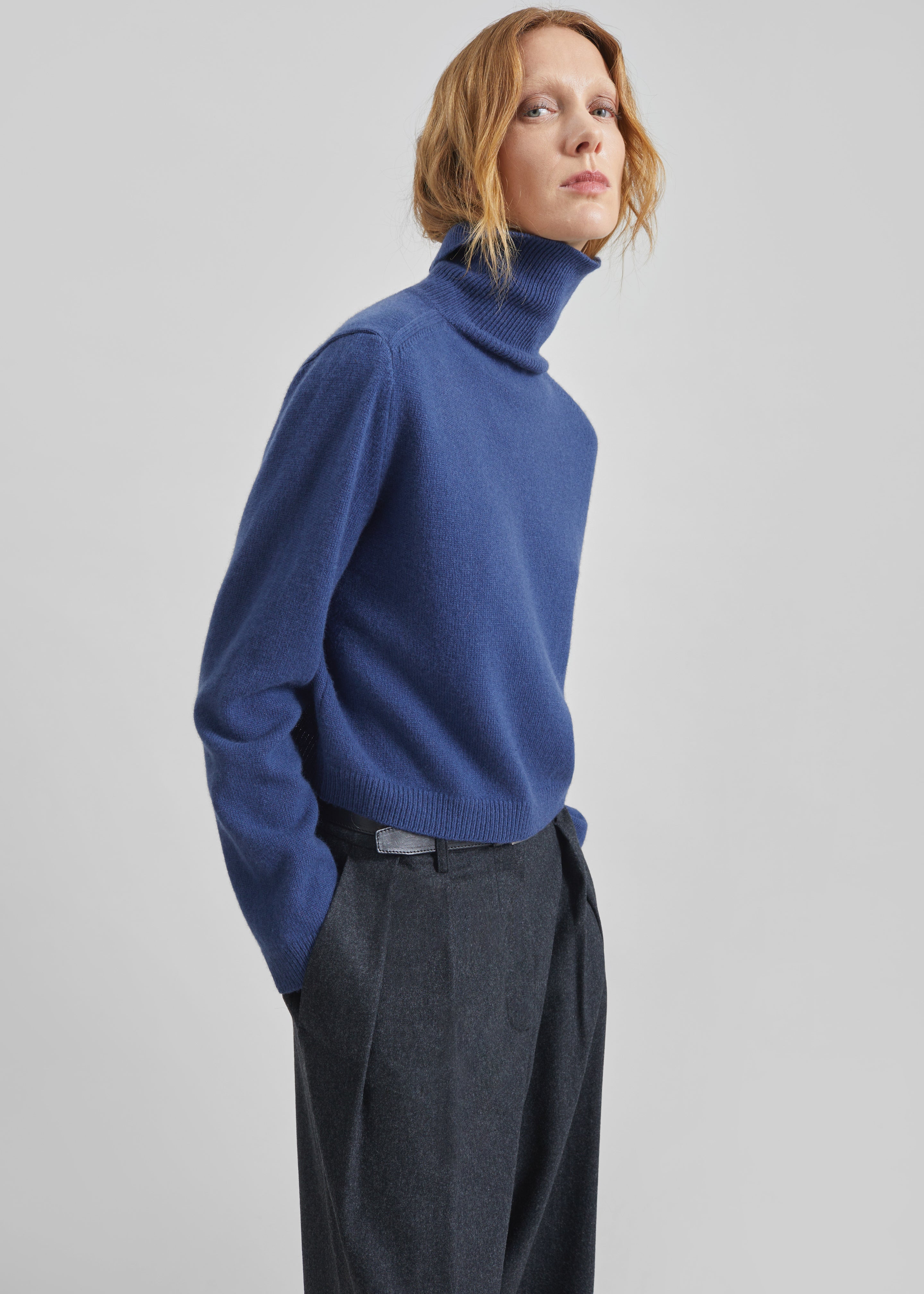 Grenaa Wool Turtleneck Sweater - Blue - 4