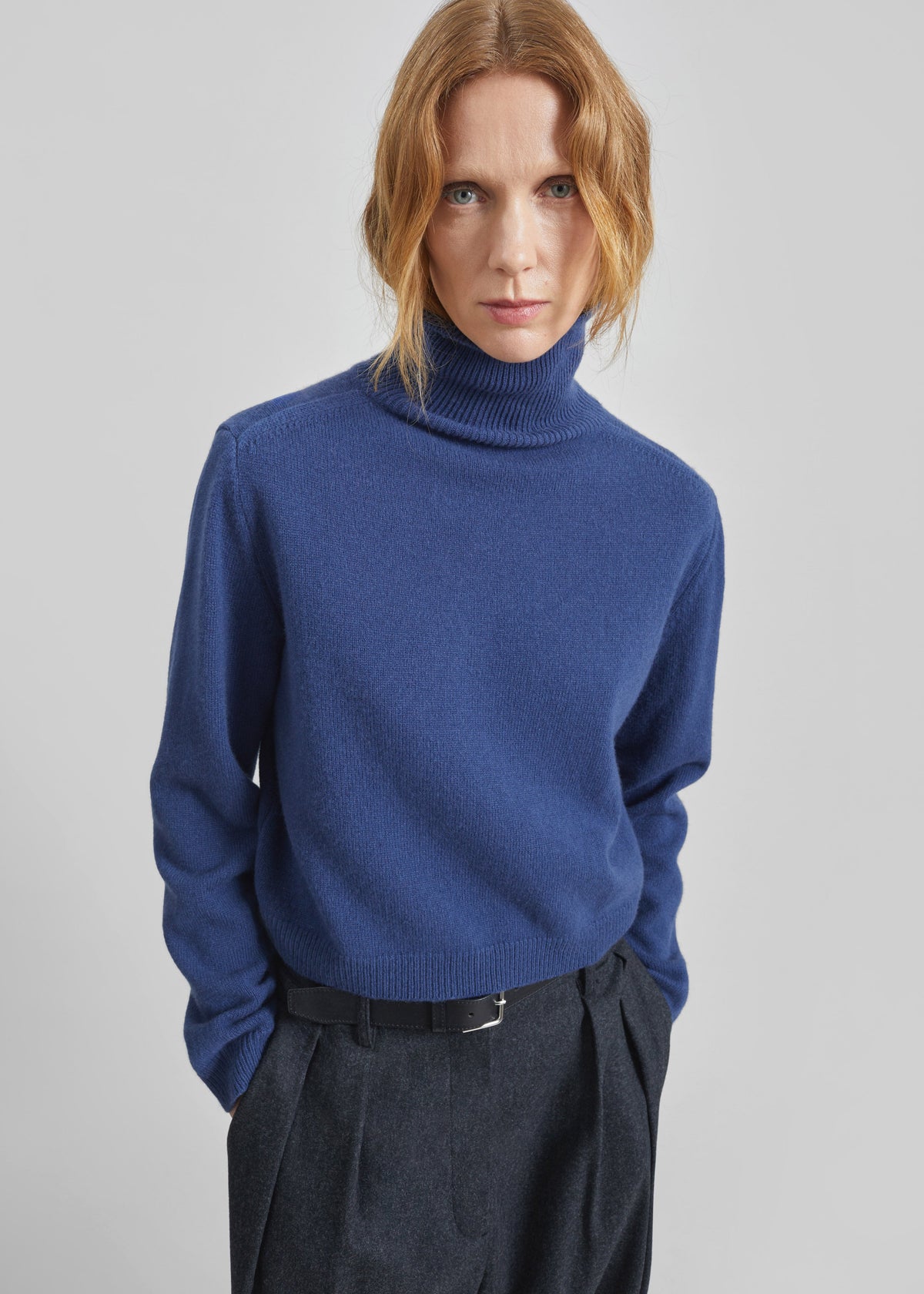 Grenaa Wool Turtleneck Sweater - Blue - 1