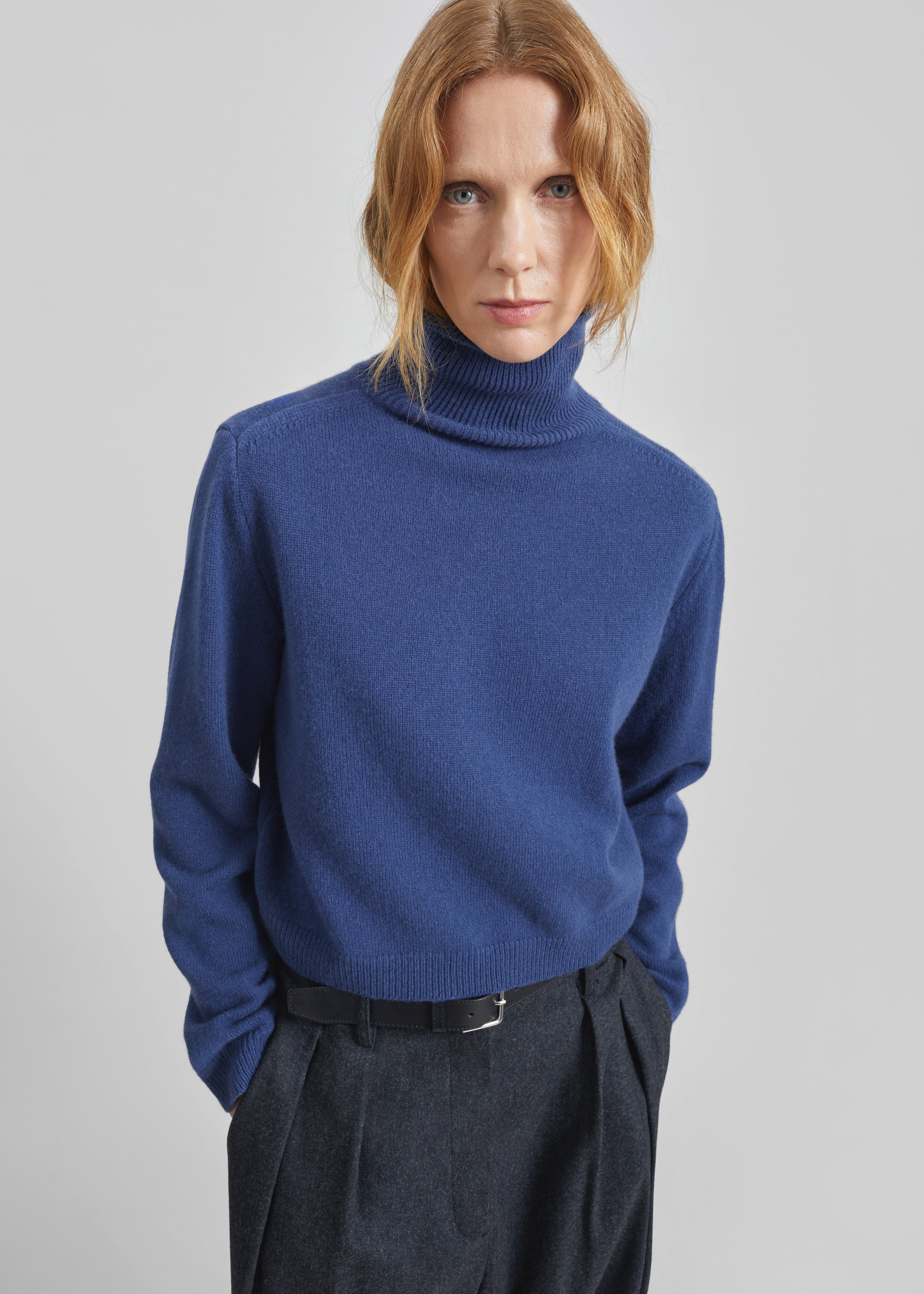 Grenaa Wool Turtleneck Sweater - Blue - 1