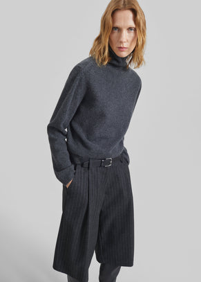 Grenaa Wool Turtleneck Sweater - Dark Grey